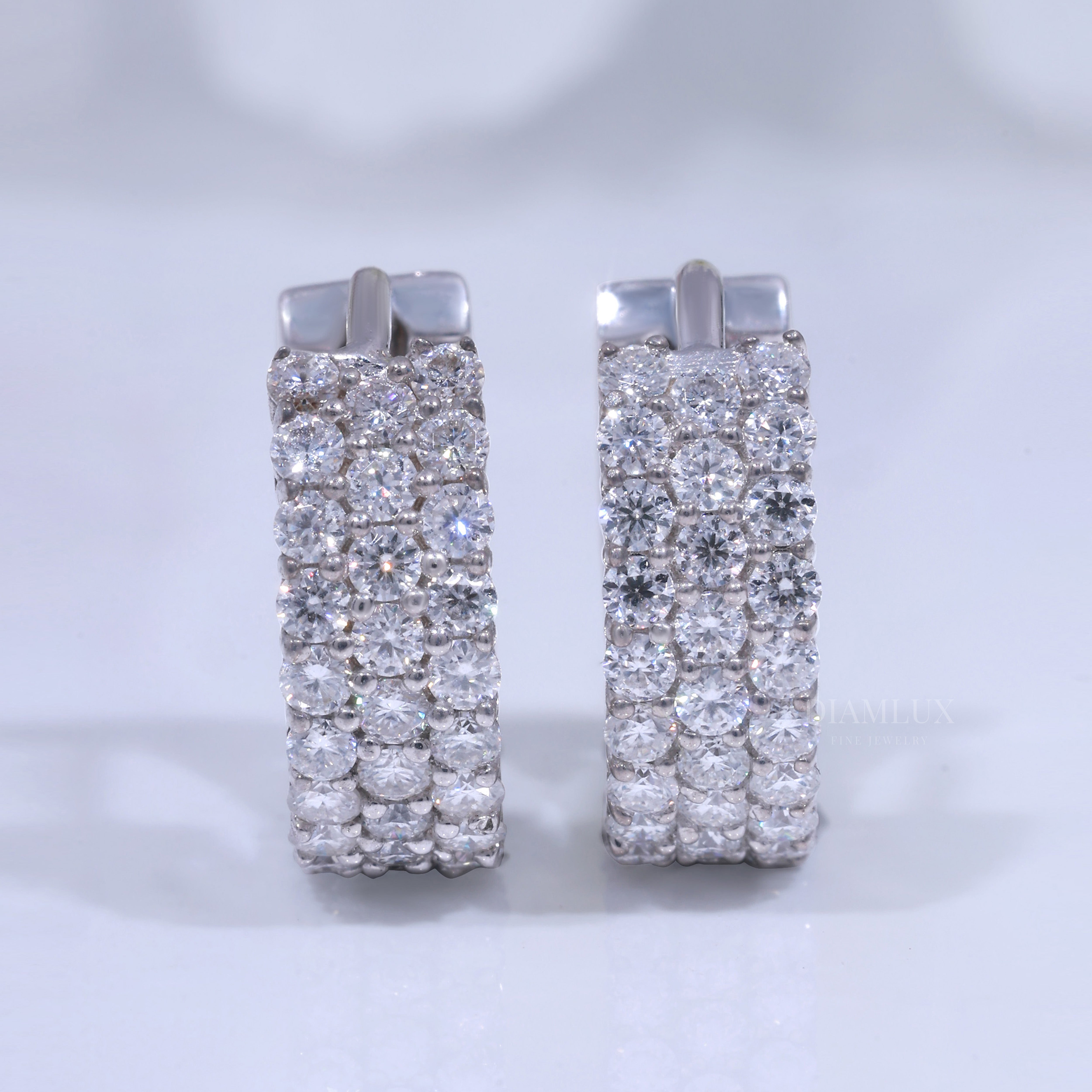 925 Silver with Moissanite Diamond Earrings Diamlux Fine Jewelry