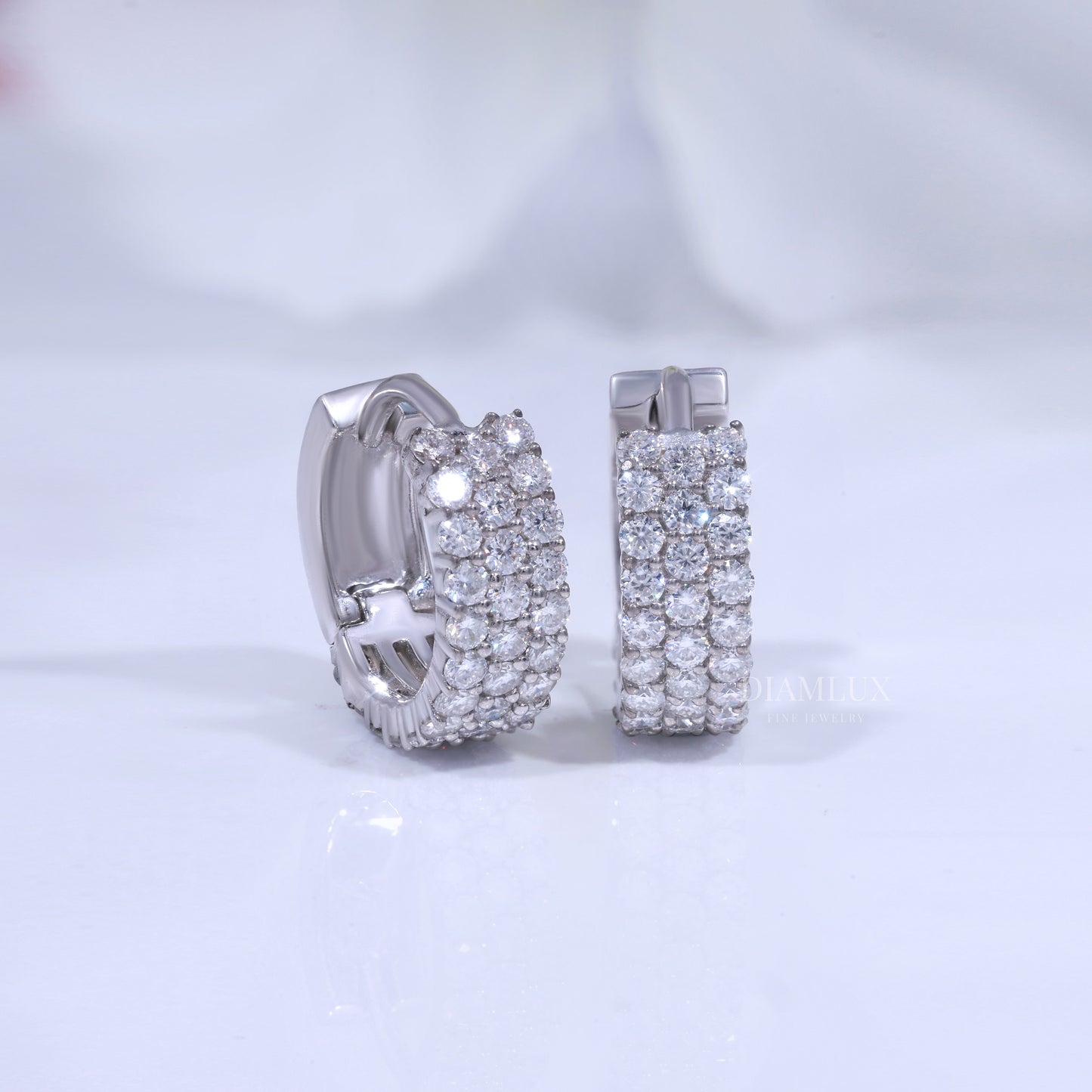 925 Silver with Moissanite Diamond Earrings Diamlux Fine Jewelry