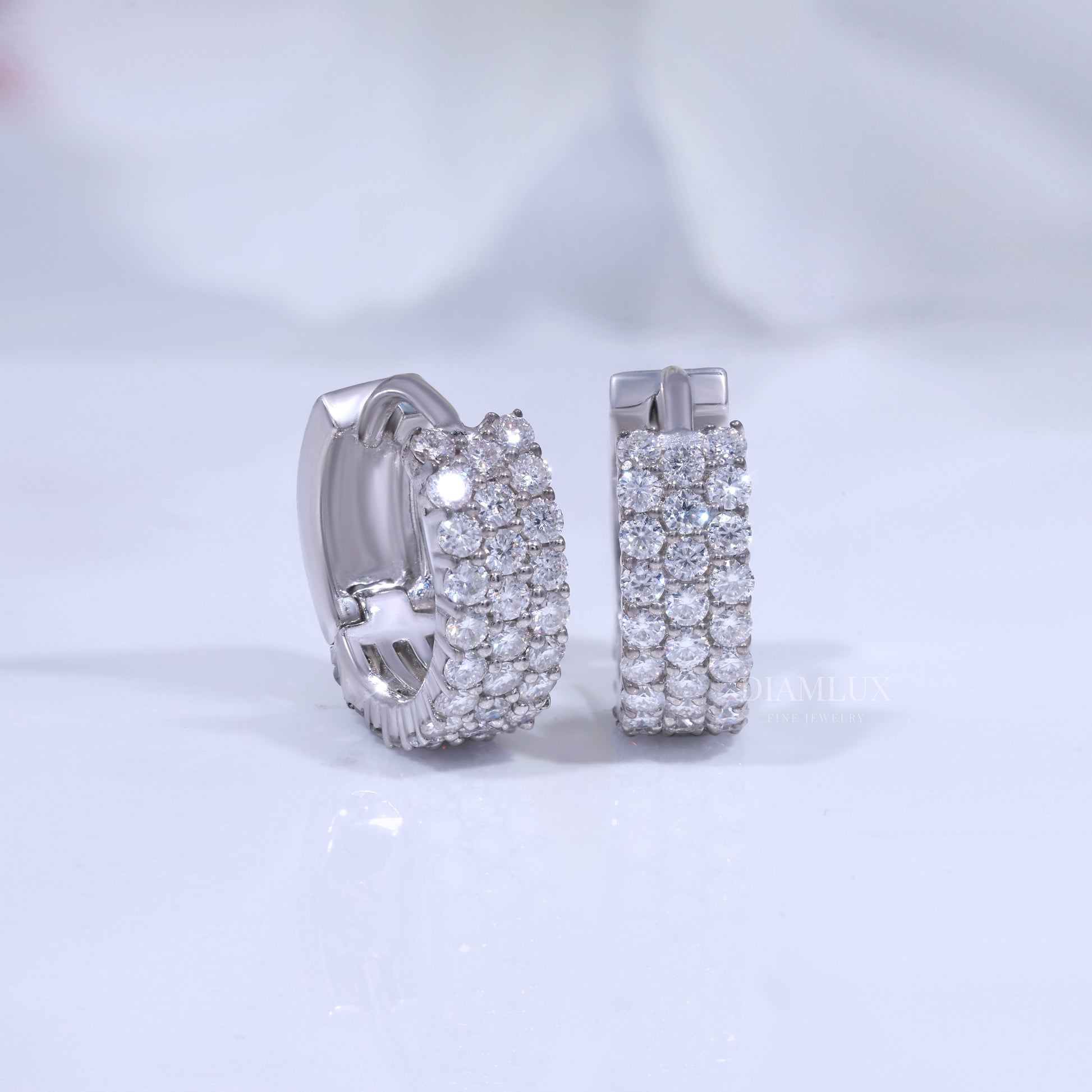925 Silver with Moissanite Diamond Earrings Diamlux Fine Jewelry