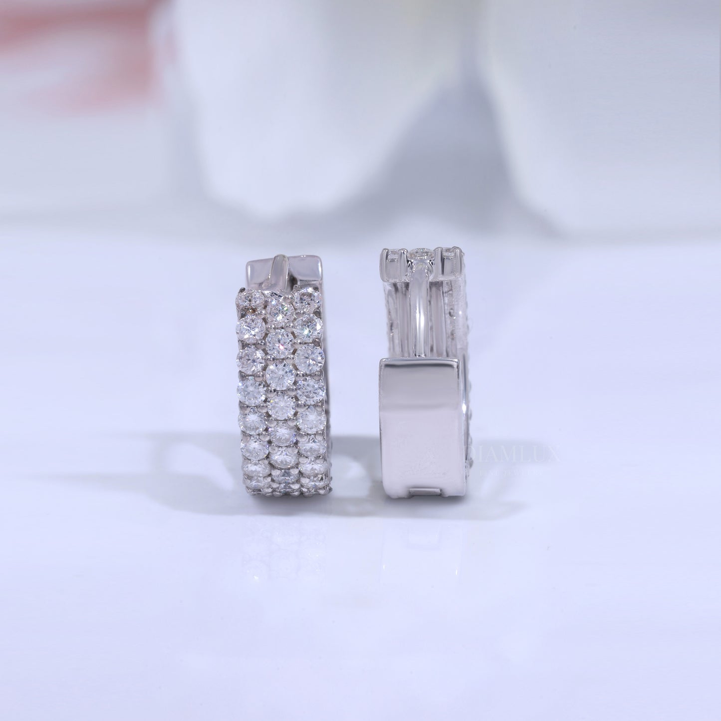 925 Silver with Moissanite Diamond Earrings Diamlux Fine Jewelry