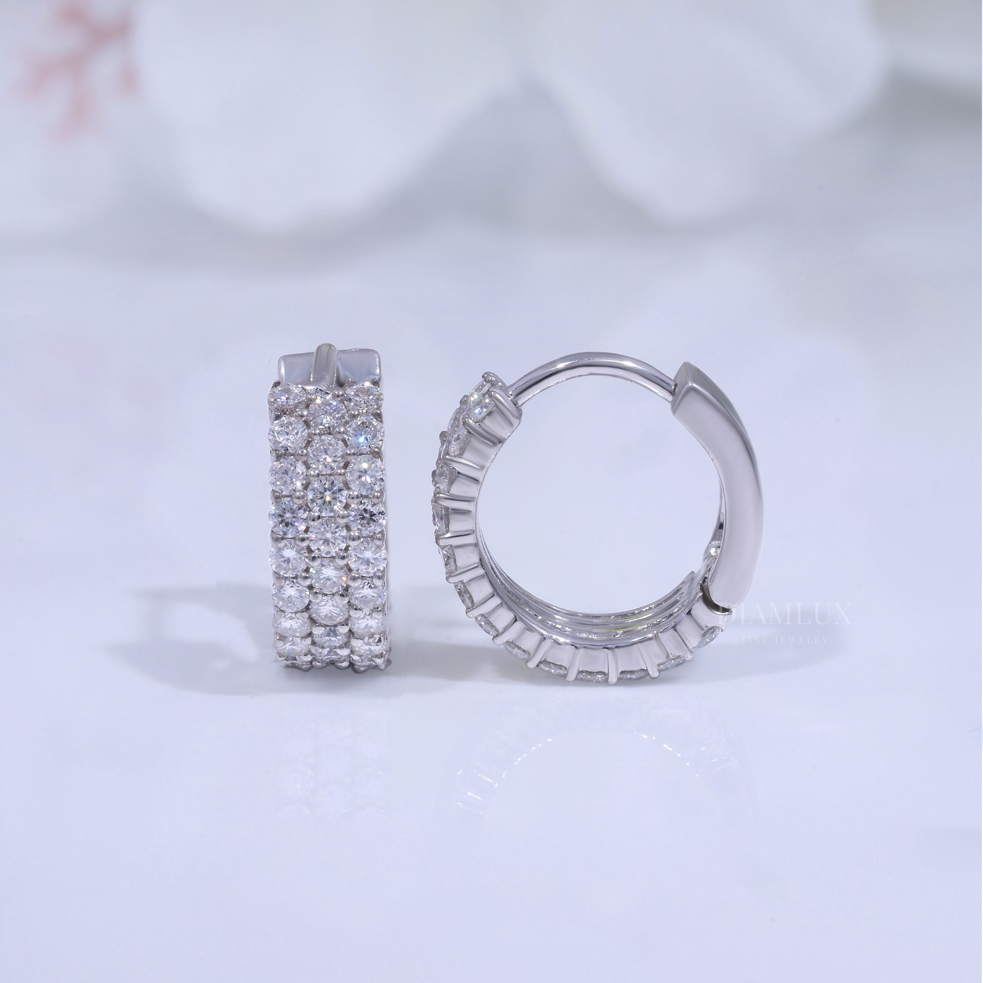 925 Silver with Moissanite Diamond Earrings Diamlux Fine Jewelry