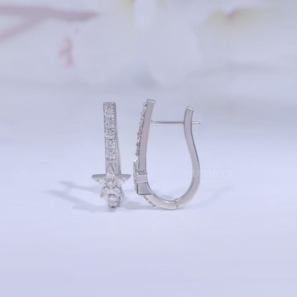 Celestial Star Drop Earrings in 925 silver with Moissanite Diamond Diamlux Fine Jewelry