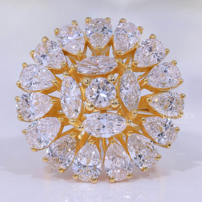 10kt Gold Lab Diamond Ring -Flower Diamlux Fine Jewelry