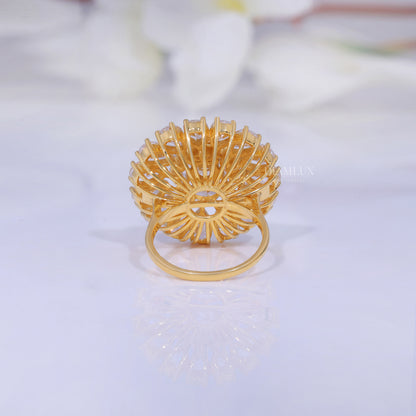 10kt Gold Lab Diamond Ring -Flower Diamlux Fine Jewelry