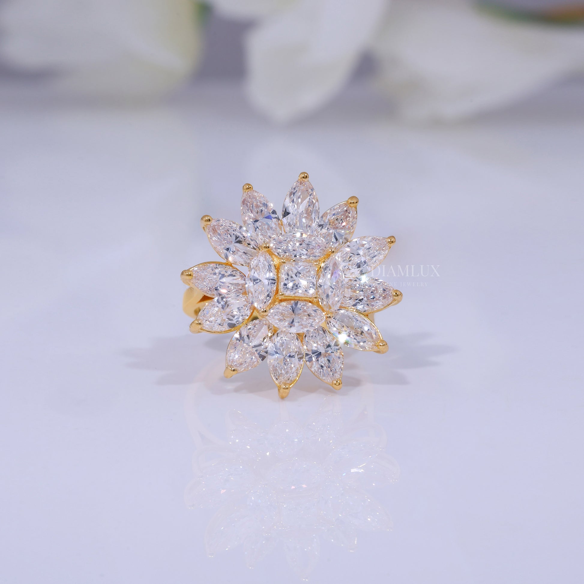 10kt Gold Lab Diamond Ring- Flora Diamlux Fine Jewelry