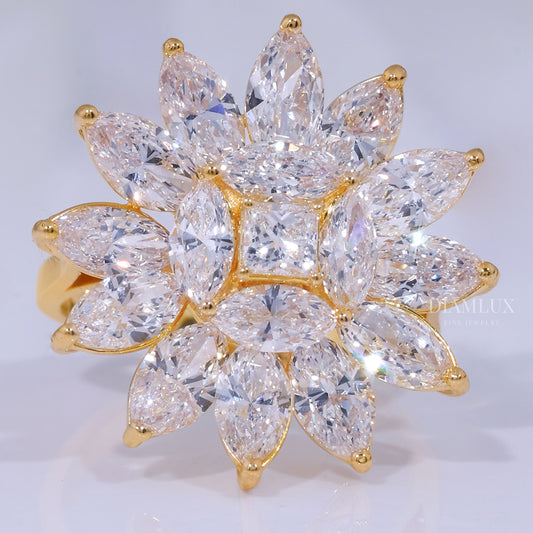 10kt Gold Lab Diamond Ring- Flora Diamlux Fine Jewelry