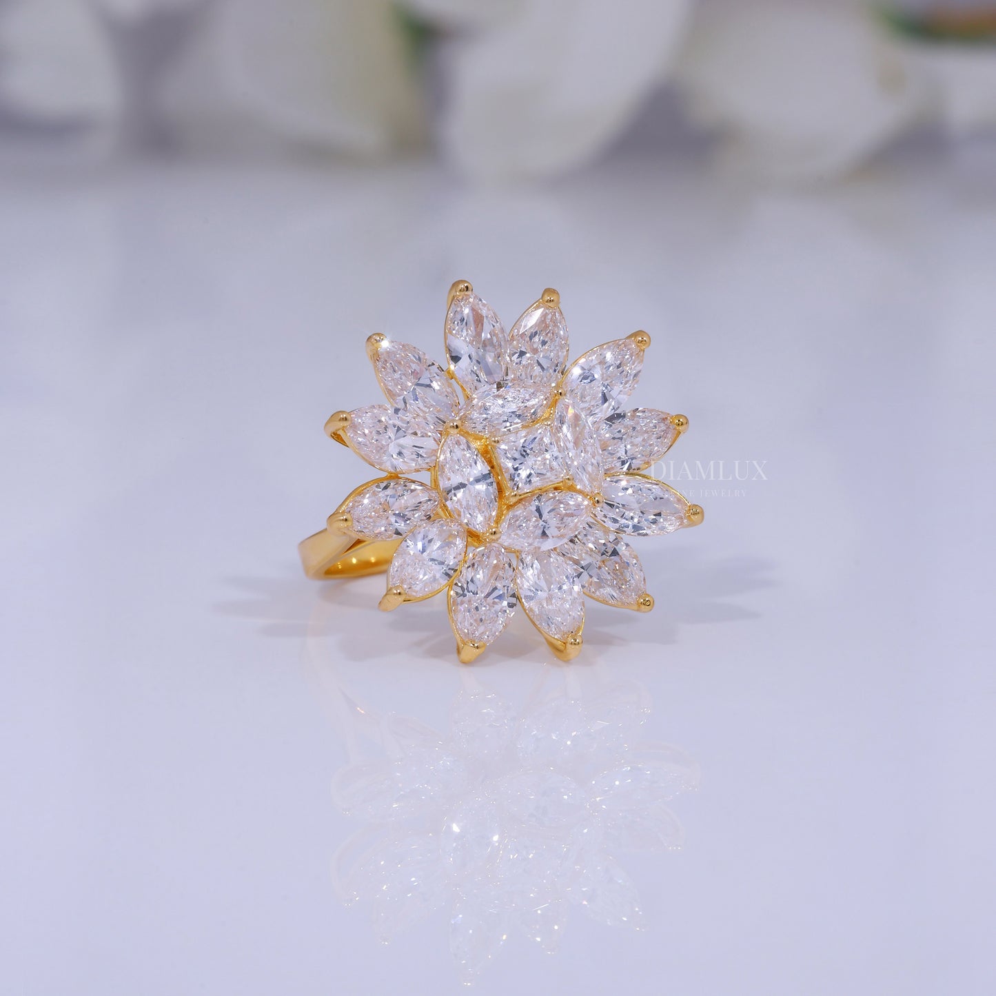 10kt Gold Lab Diamond Ring- Flora Diamlux Fine Jewelry