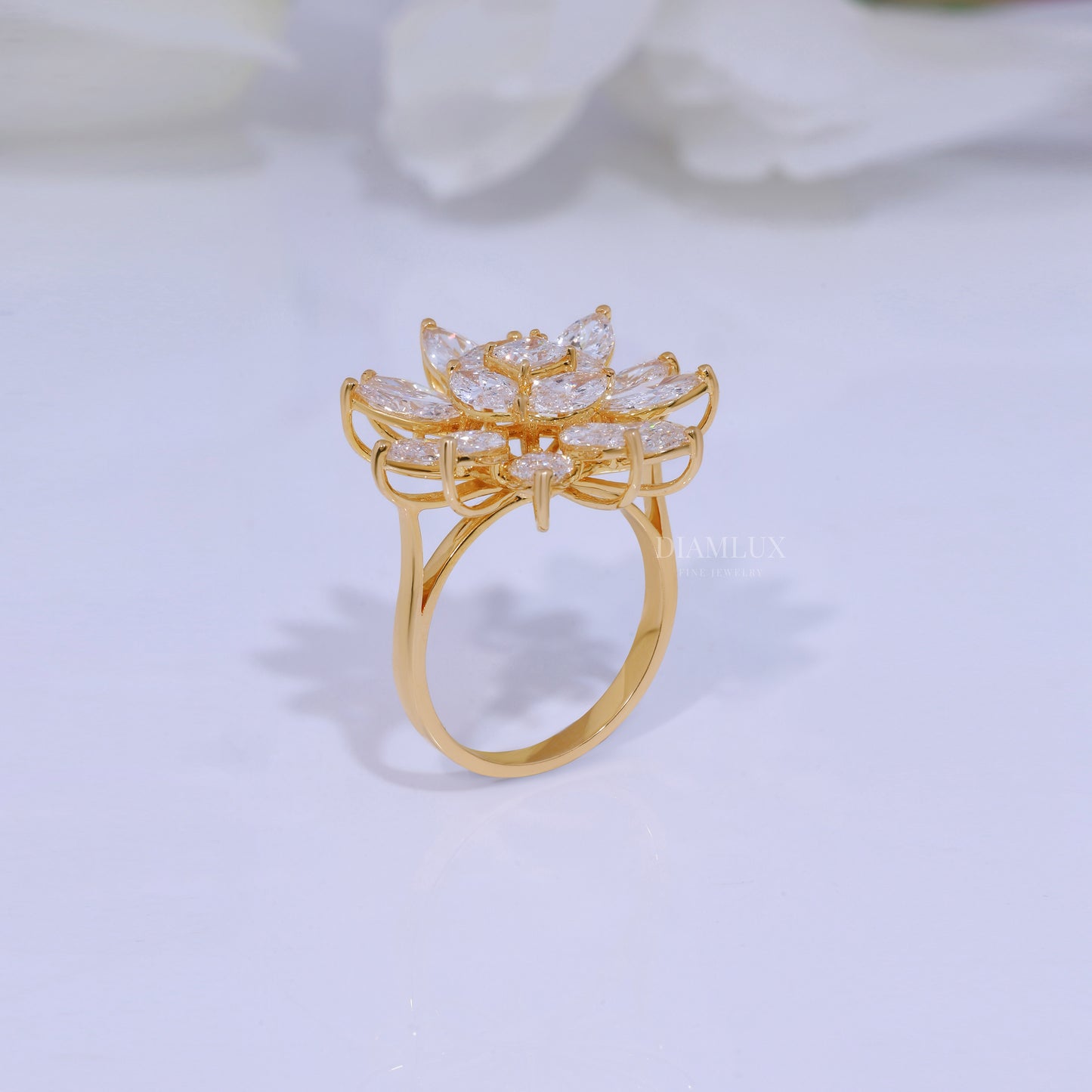 10kt Gold Lab Diamond Ring- Flora Diamlux Fine Jewelry