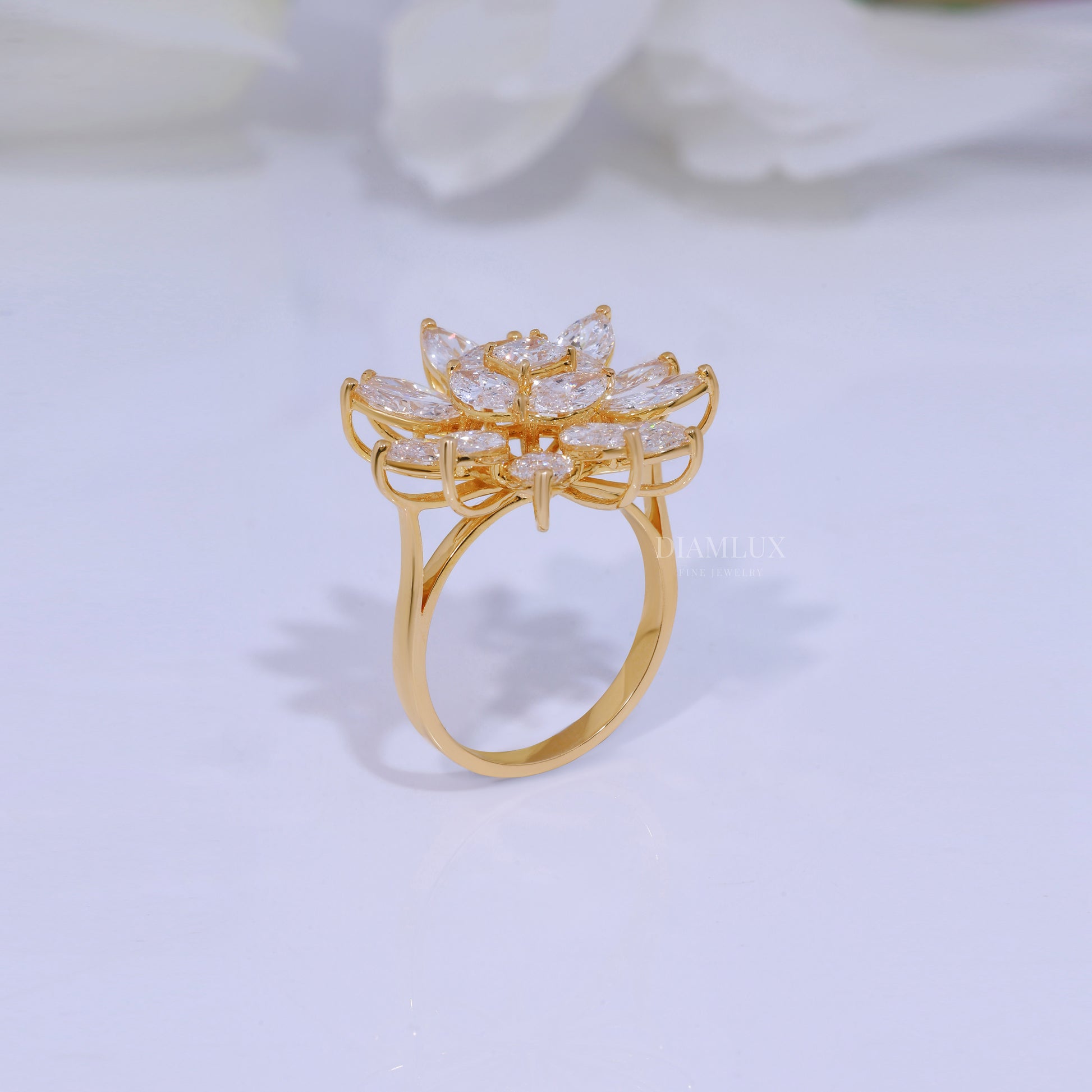 10kt Gold Lab Diamond Ring- Flora Diamlux Fine Jewelry