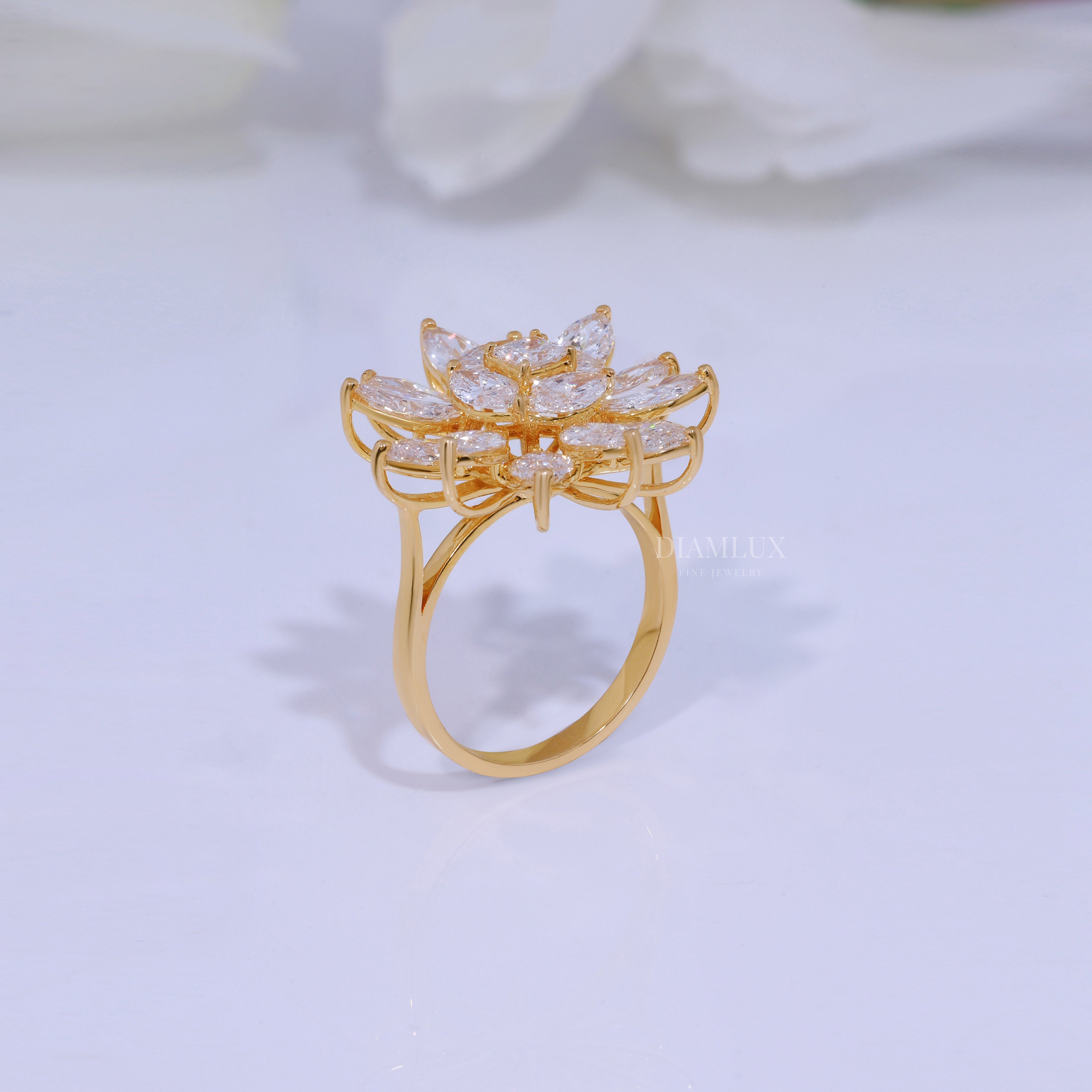 10kt Gold Lab Diamond Ring- Flora Diamlux Fine Jewelry