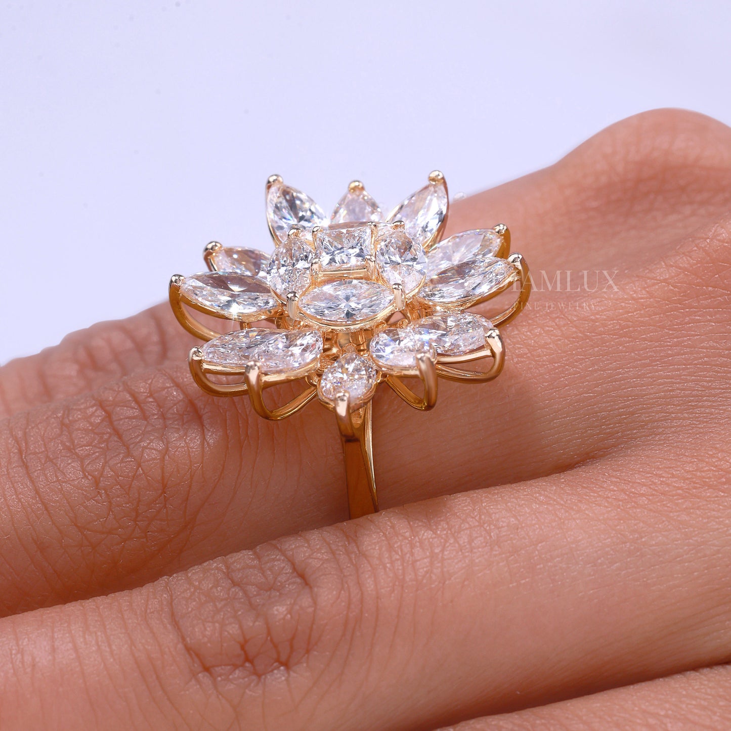 10kt Gold Lab Diamond Ring- Flora Diamlux Fine Jewelry