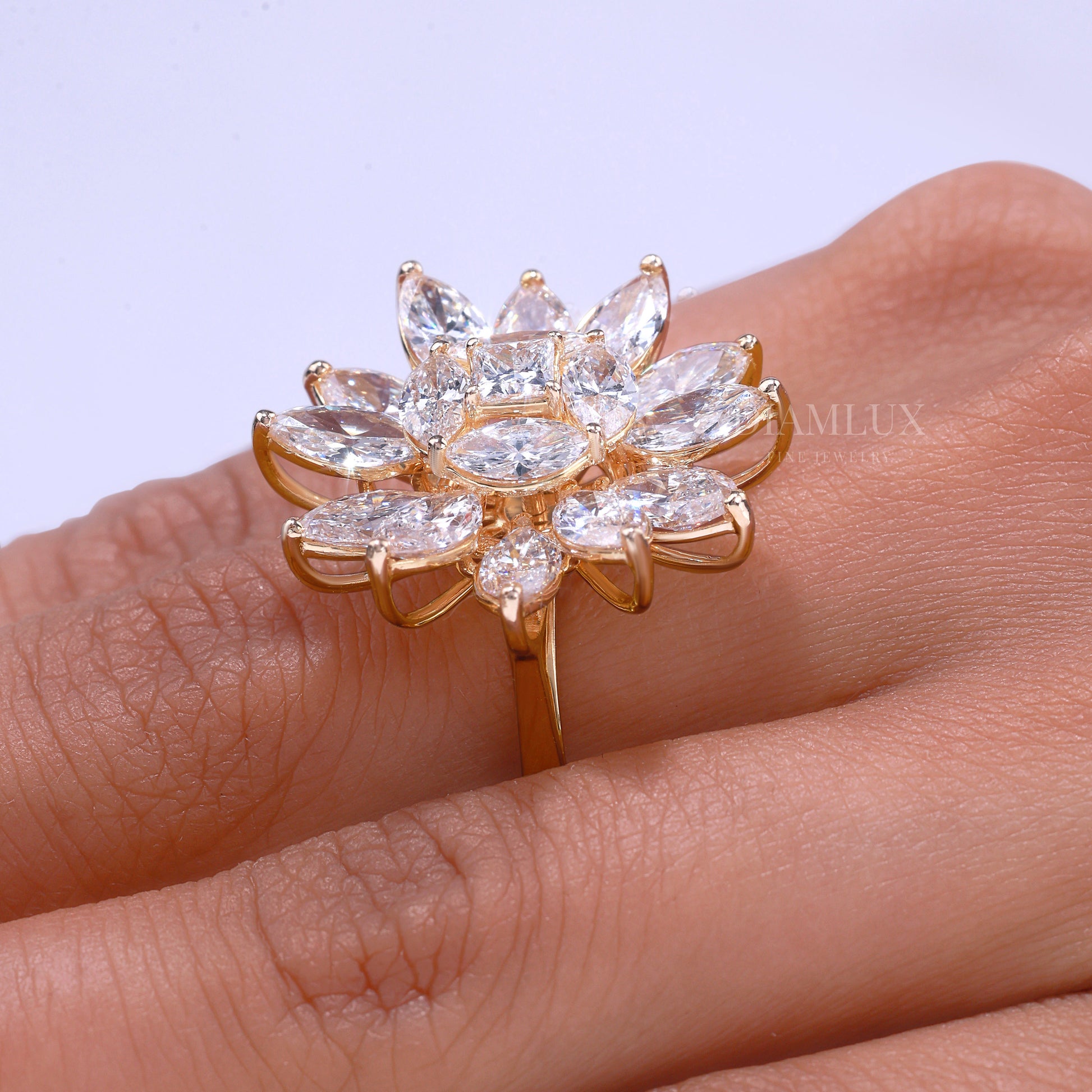 10kt Gold Lab Diamond Ring- Flora Diamlux Fine Jewelry