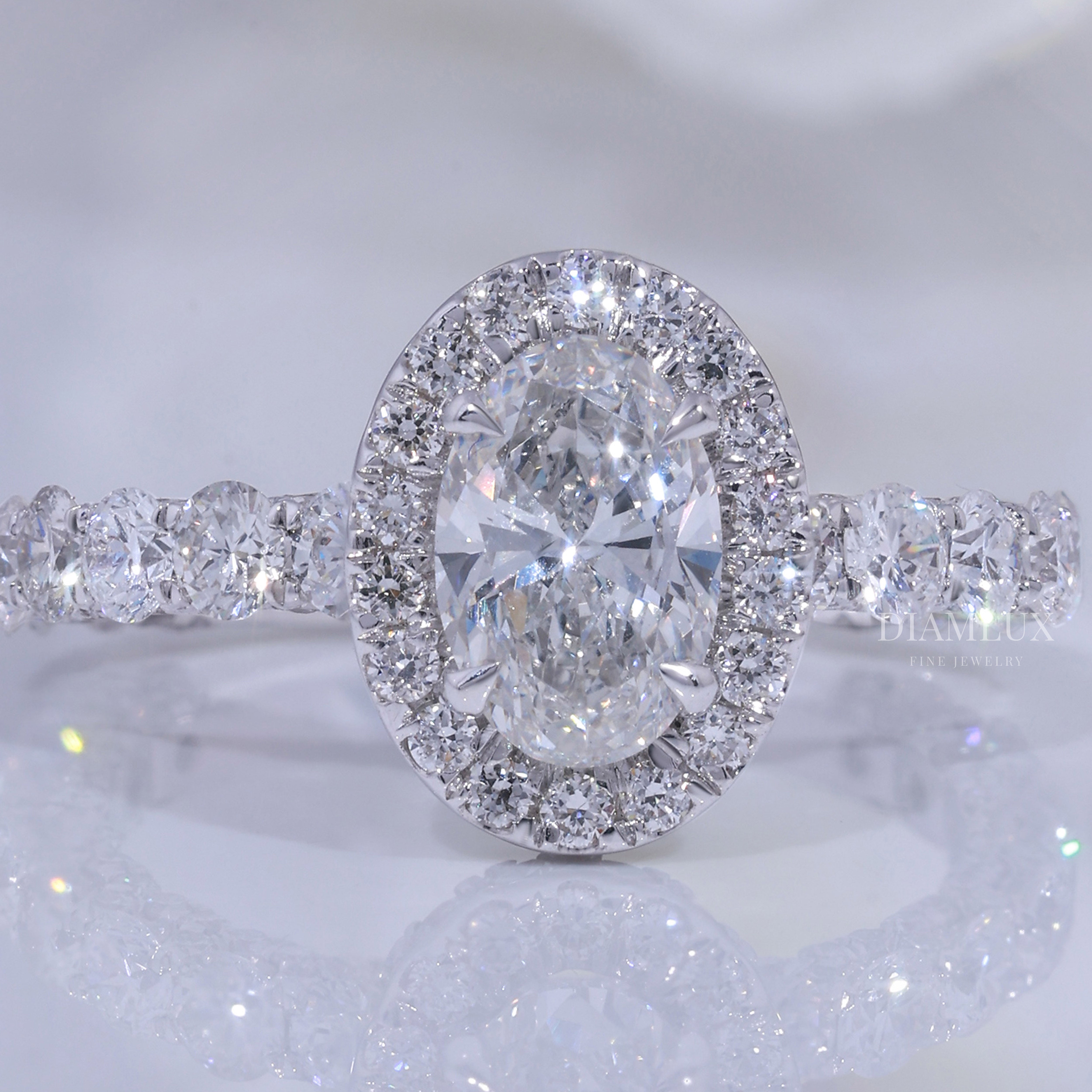 10kt  Gold Lab Diamond Ring Diamlux Fine Jewelry