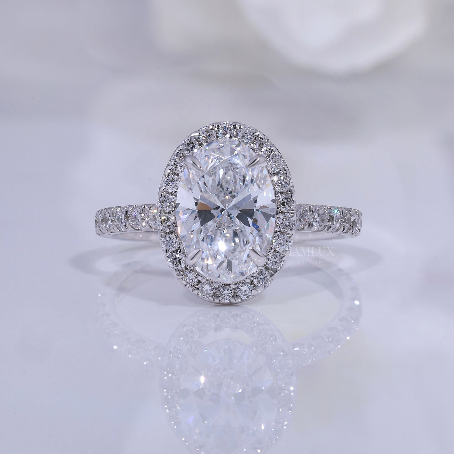 10kt Gold Lab Diamond Ring - Engagement Ring Diamlux Fine Jewelry