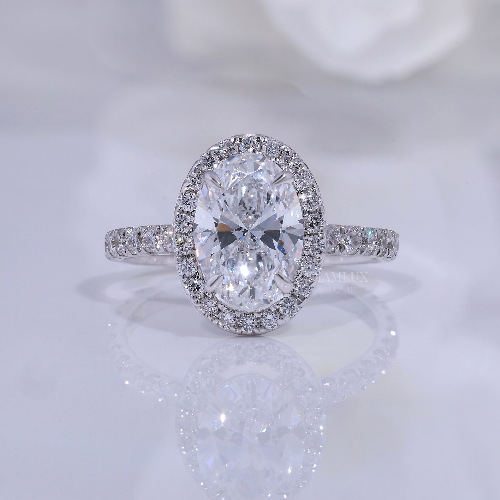 10kt Gold Lab Diamond Ring - Engagement Ring Diamlux Fine Jewelry