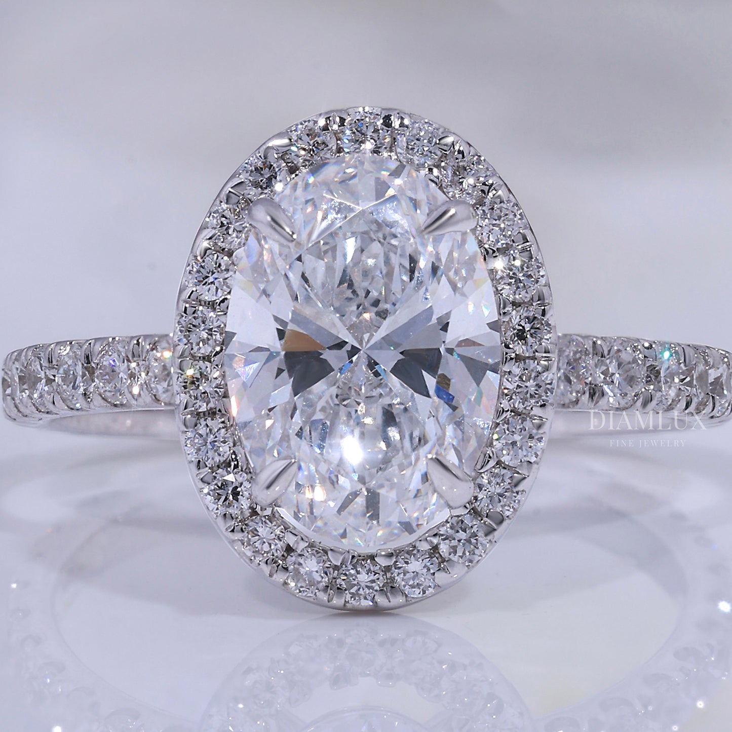 10kt Gold Lab Diamond Ring - Engagement Ring Diamlux Fine Jewelry