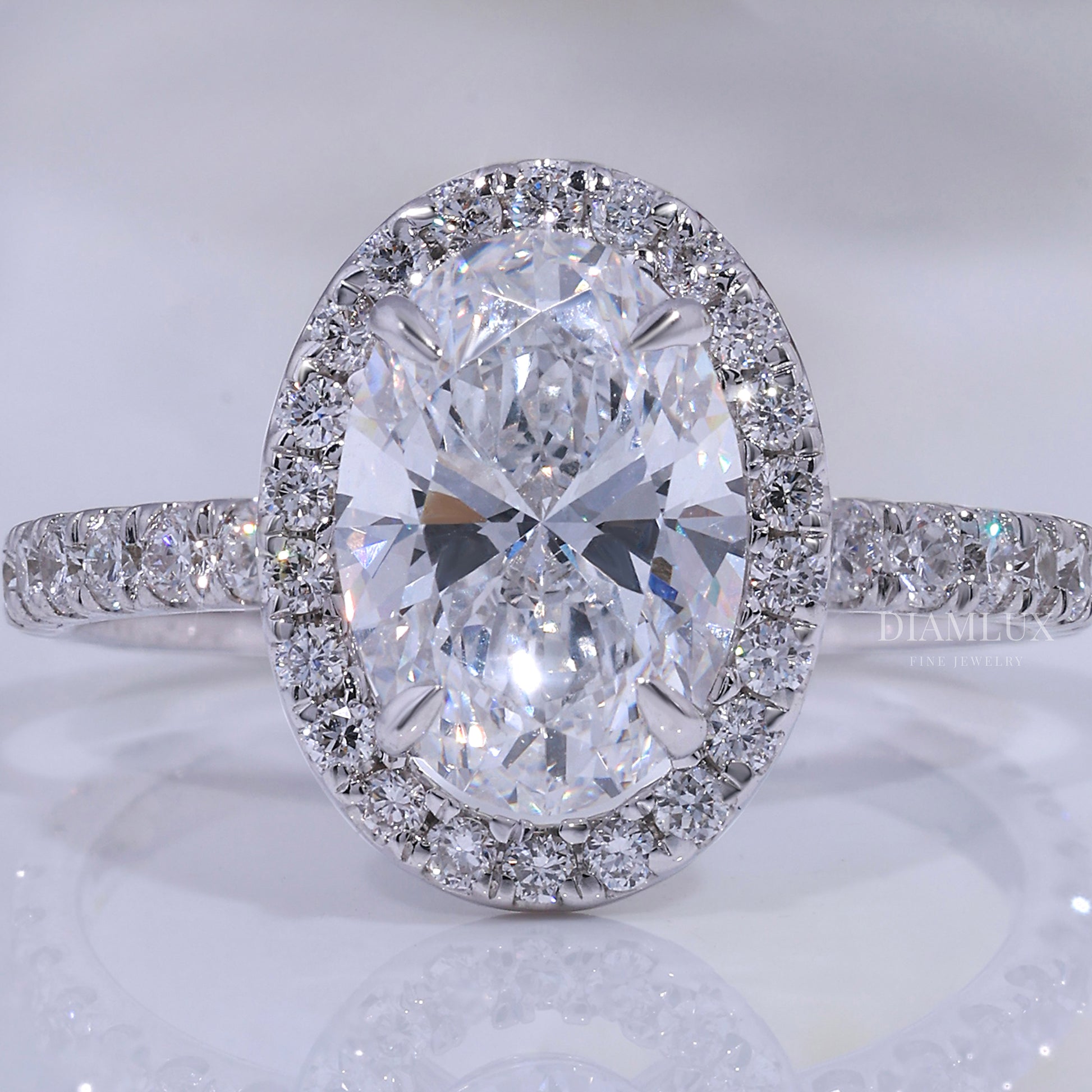 10kt Gold Lab Diamond Ring - Engagement Ring Diamlux Fine Jewelry