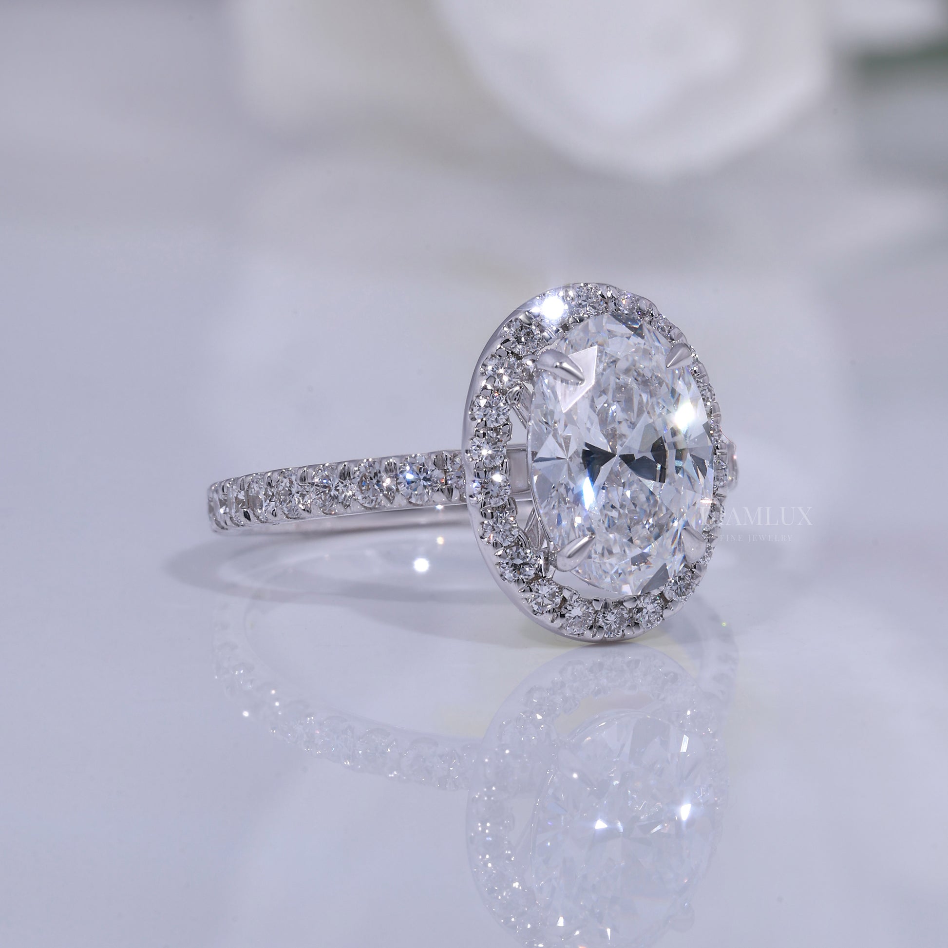 10kt Gold Lab Diamond Ring - Engagement Ring Diamlux Fine Jewelry