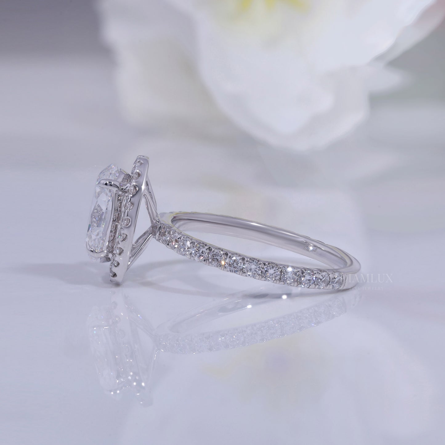 10kt Gold Lab Diamond Ring - Engagement Ring Diamlux Fine Jewelry