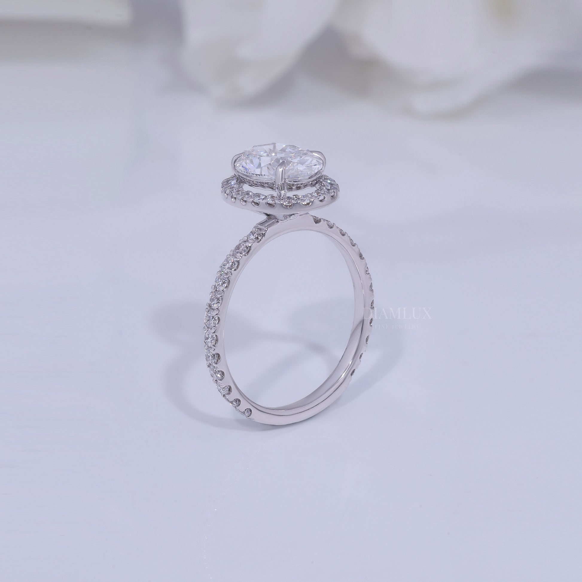 10kt Gold Lab Diamond Ring - Engagement Ring Diamlux Fine Jewelry