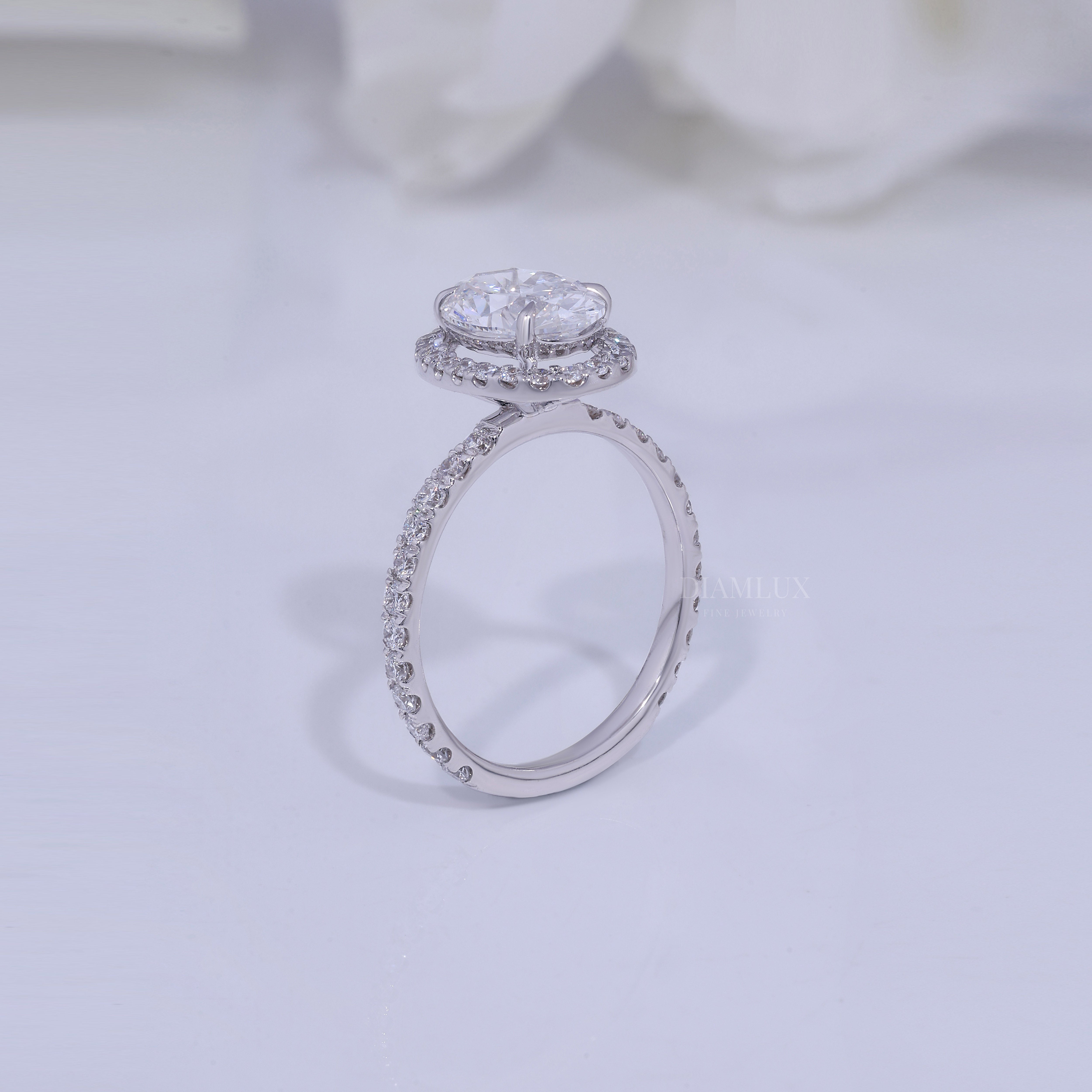10kt Gold Lab Diamond Ring - Engagement Ring Diamlux Fine Jewelry