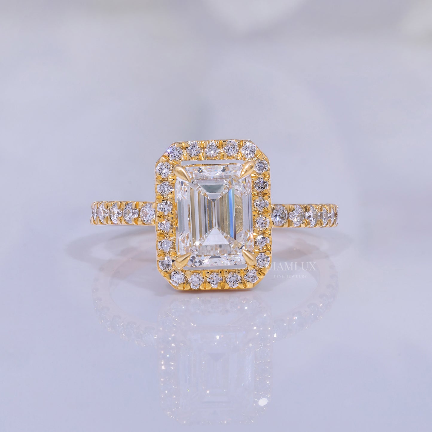 10kt Gold Lab Diamond Ring -Engagement Ring Diamlux Fine Jewelry