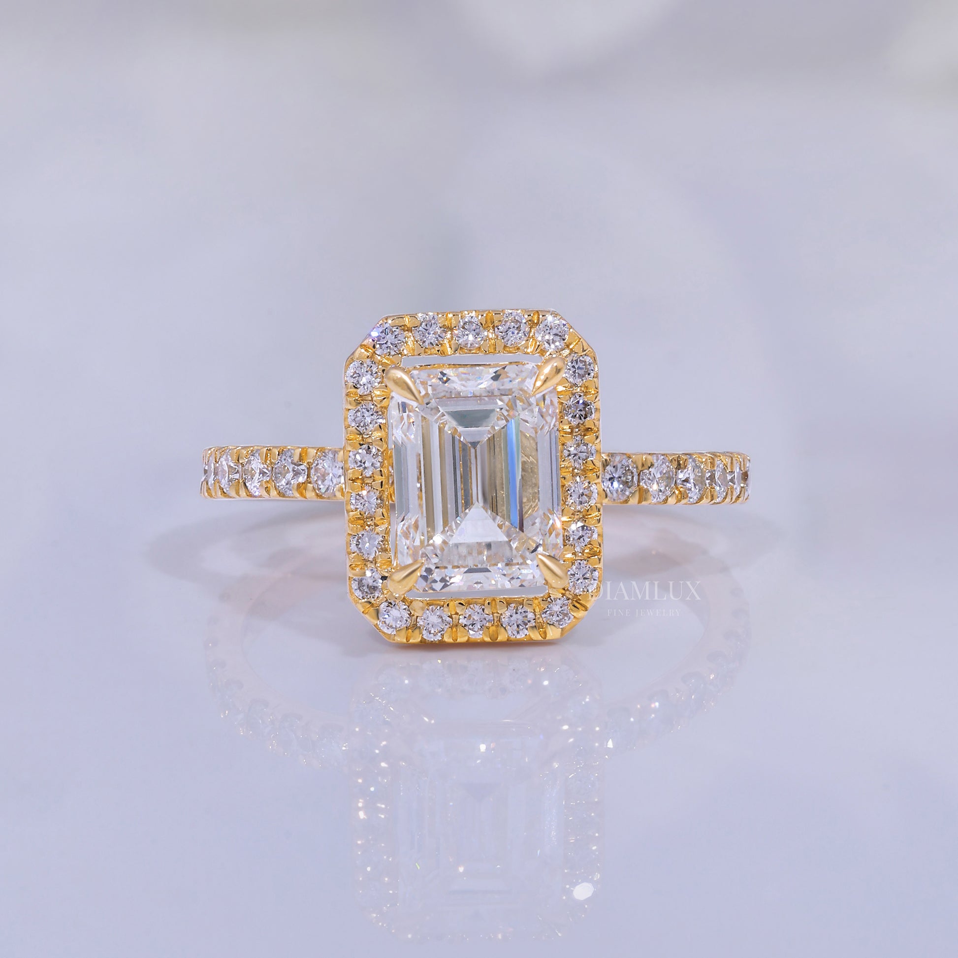 10kt Gold Lab Diamond Ring -Engagement Ring Diamlux Fine Jewelry