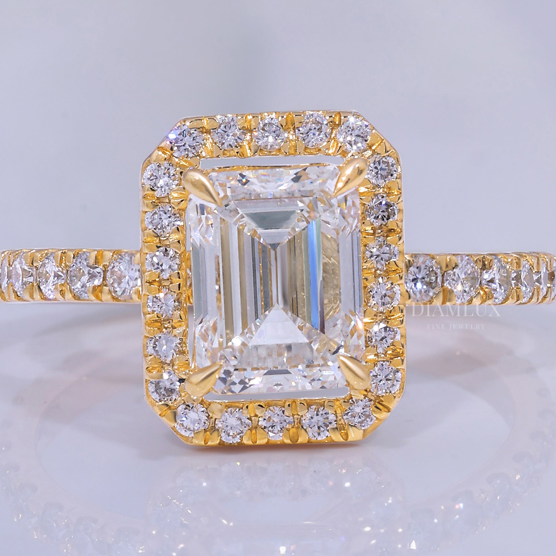 10kt Gold Lab Diamond Ring -Engagement Ring Diamlux Fine Jewelry