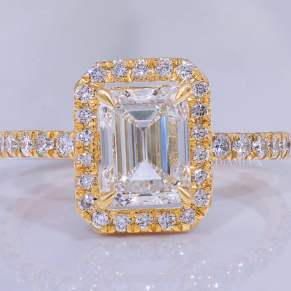 10kt Gold Lab Diamond Ring -Engagement Ring Diamlux Fine Jewelry