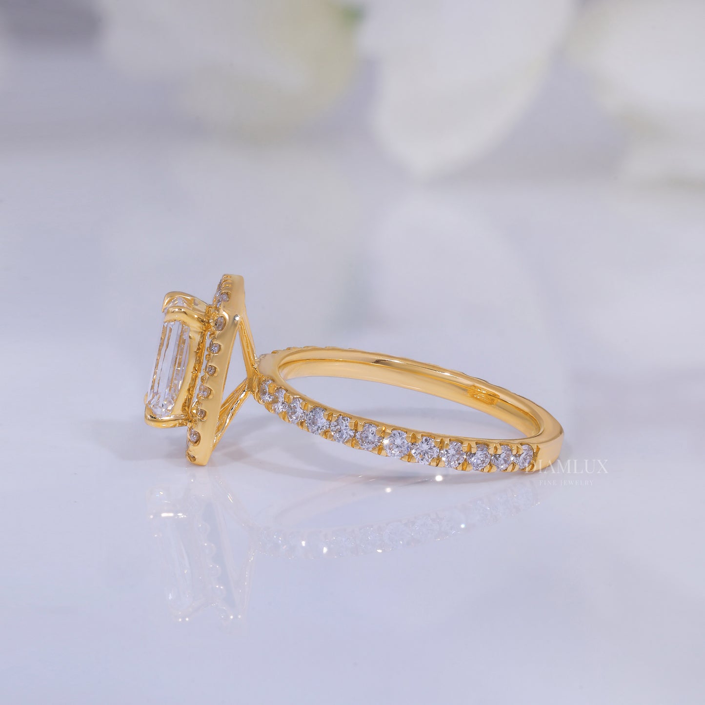 10kt Gold Lab Diamond Ring -Engagement Ring Diamlux Fine Jewelry