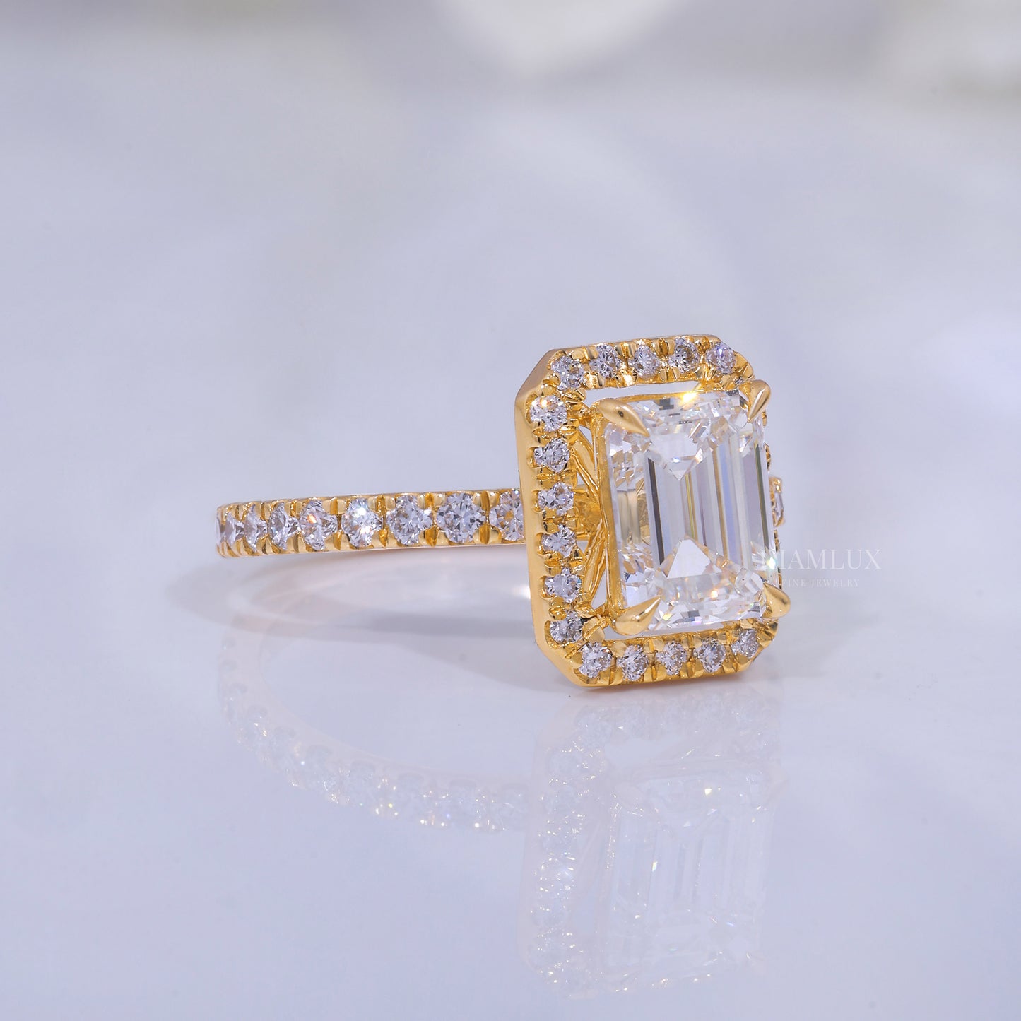 10kt Gold Lab Diamond Ring -Engagement Ring Diamlux Fine Jewelry