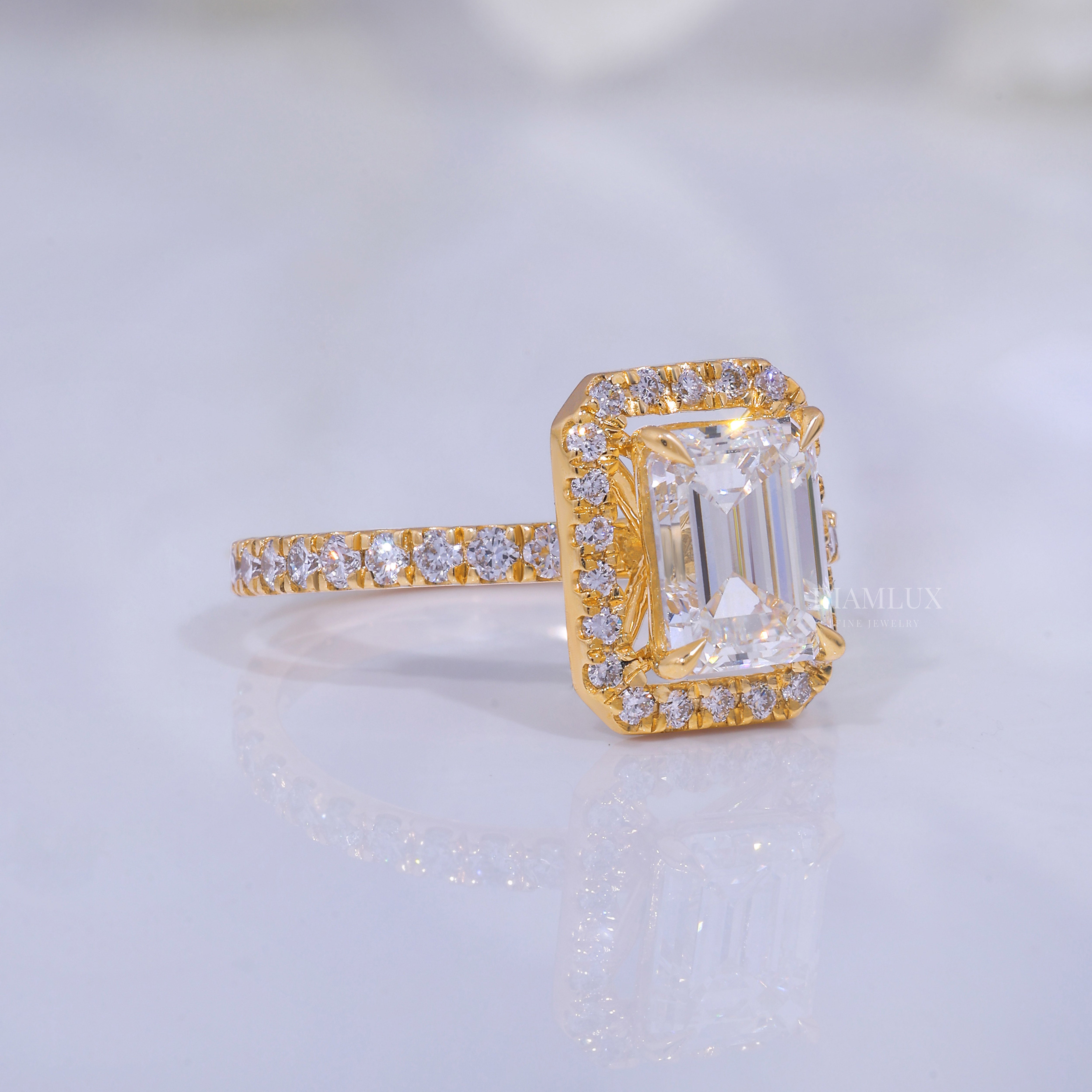 10kt Gold Lab Diamond Ring -Engagement Ring Diamlux Fine Jewelry
