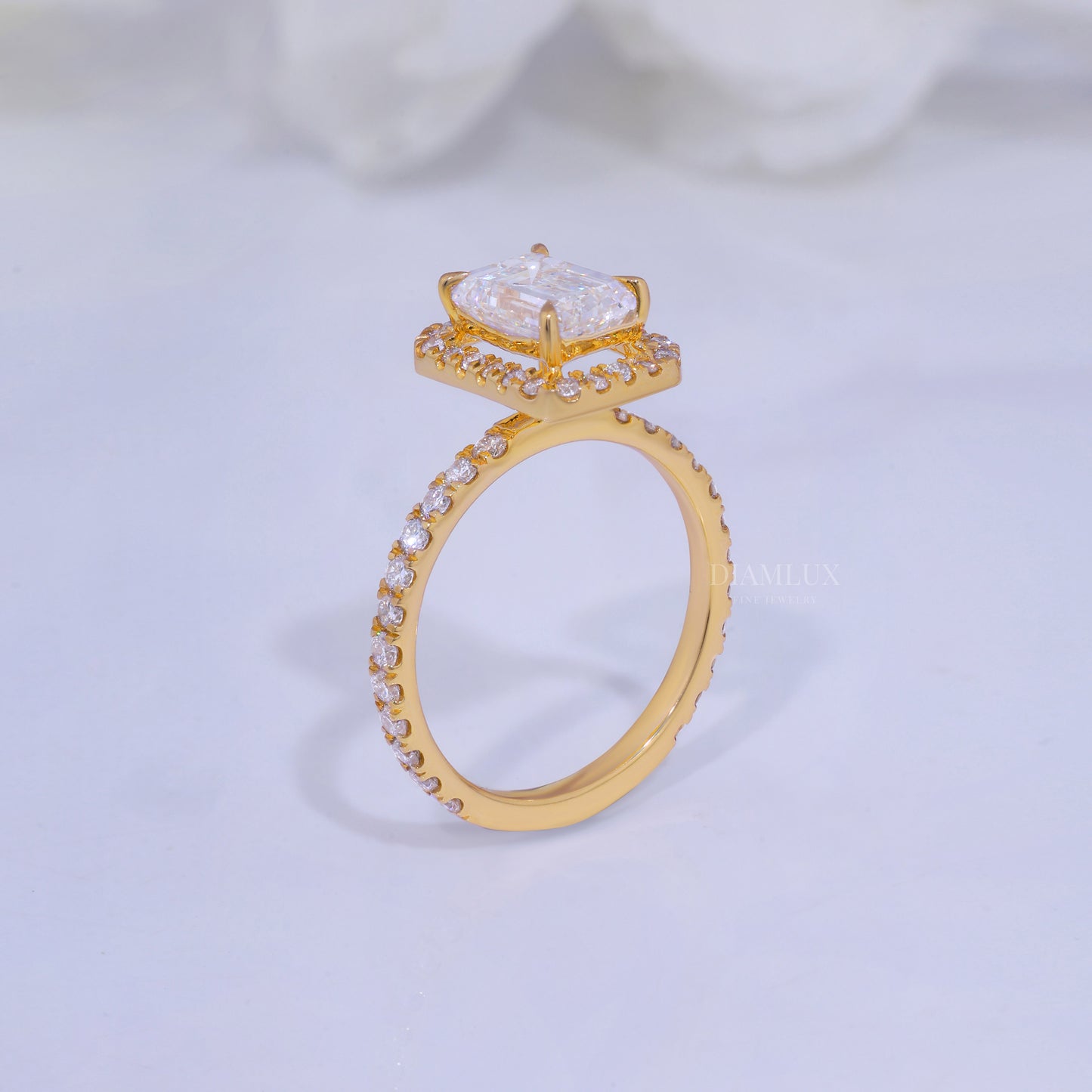 10kt Gold Lab Diamond Ring -Engagement Ring Diamlux Fine Jewelry