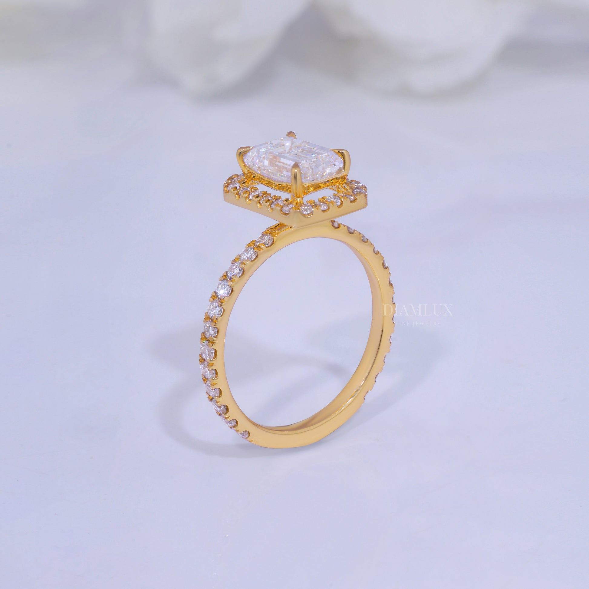 10kt Gold Lab Diamond Ring -Engagement Ring Diamlux Fine Jewelry