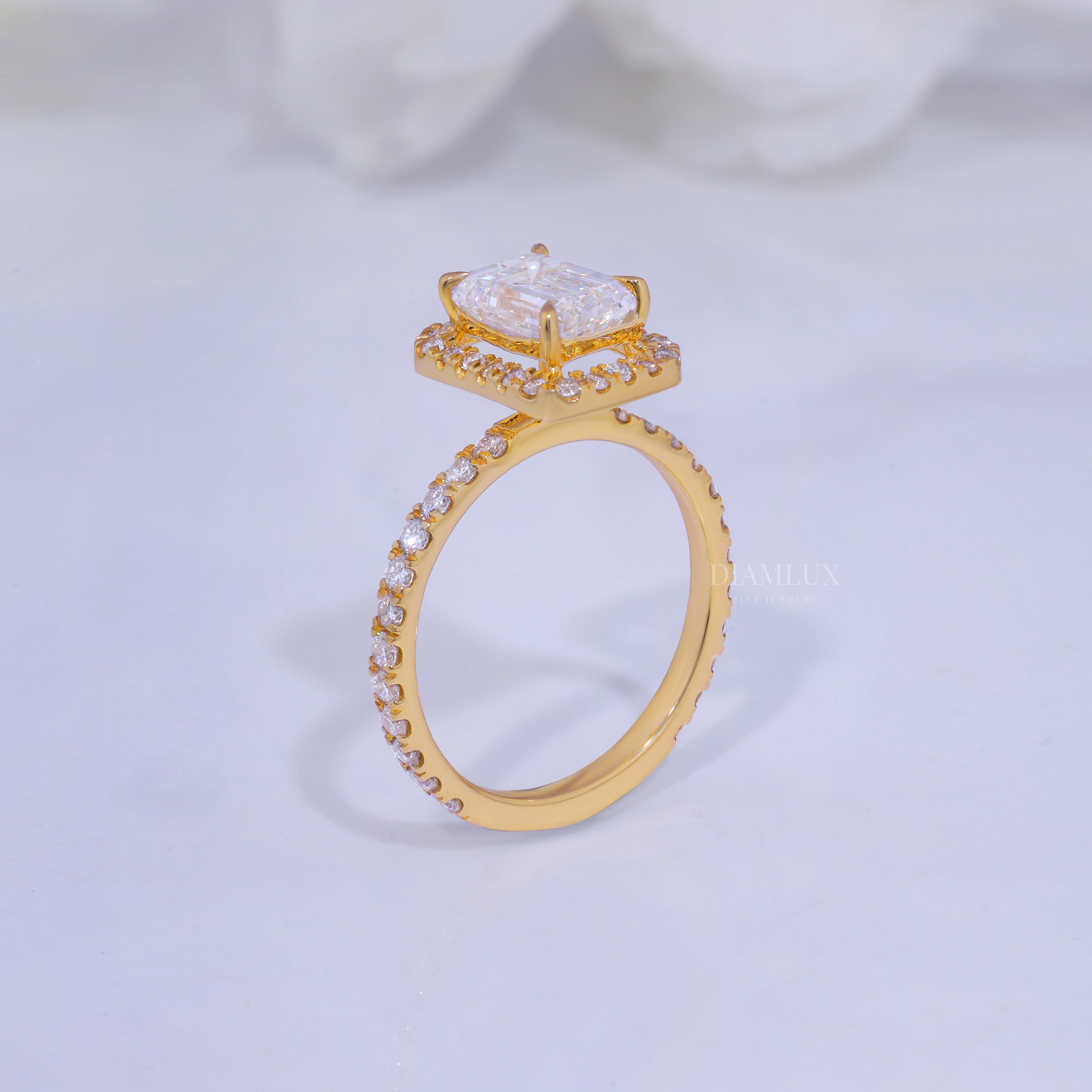10kt Gold Lab Diamond Ring -Engagement Ring Diamlux Fine Jewelry