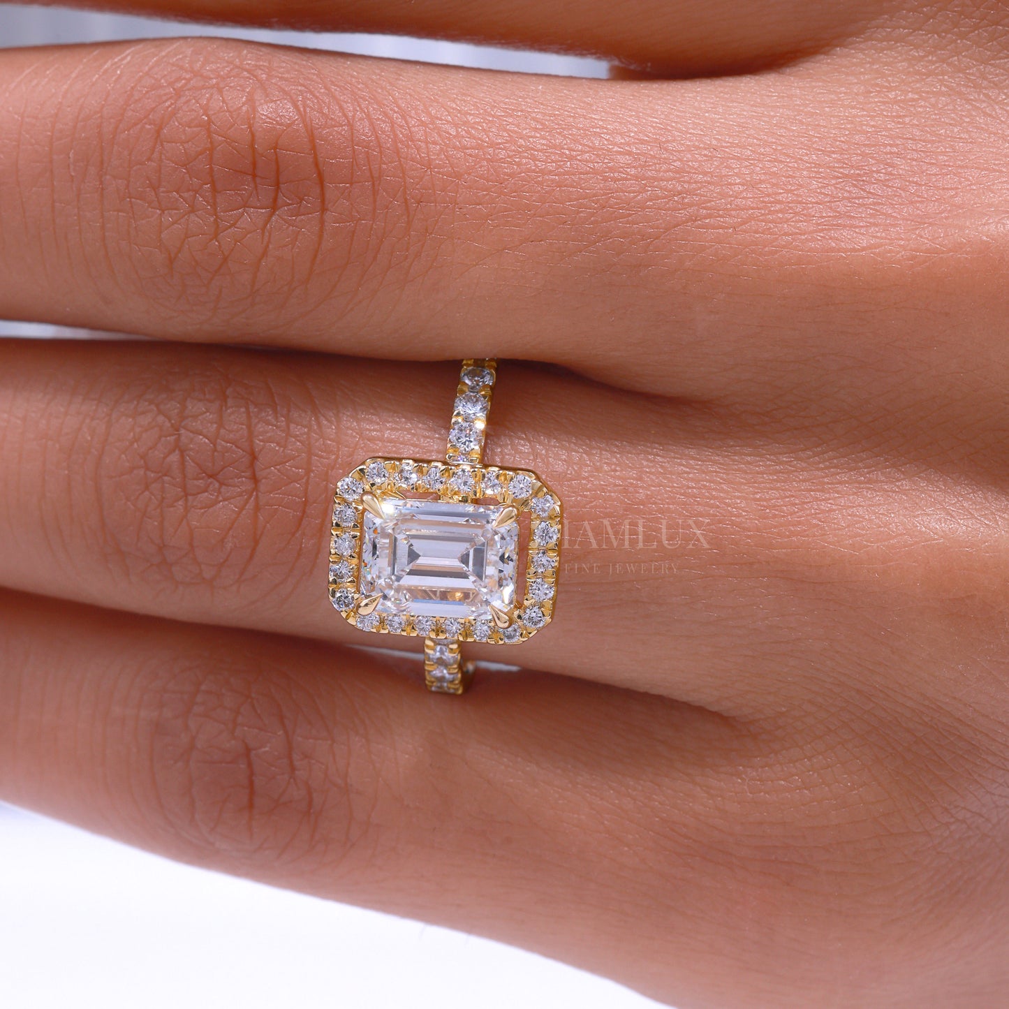 10kt Gold Lab Diamond Ring -Engagement Ring Diamlux Fine Jewelry