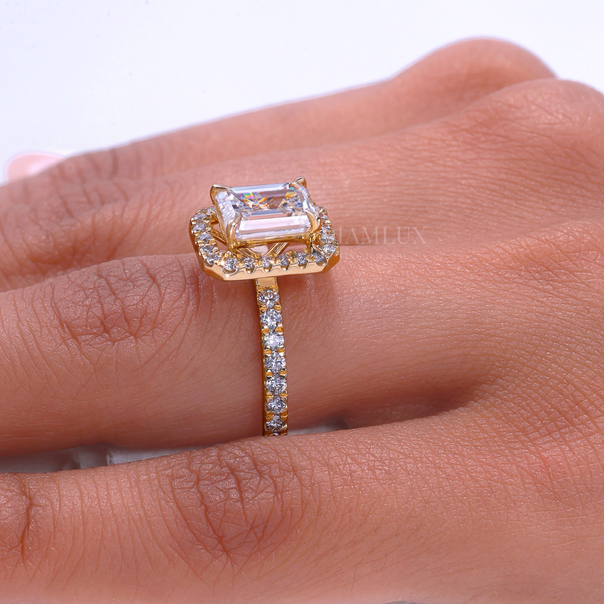 10kt Gold Lab Diamond Ring -Engagement Ring Diamlux Fine Jewelry