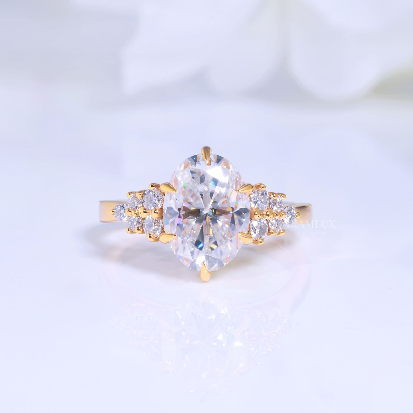 Pear Cut Lab Diamond Vintage Filigree Engagement Ring in 10kt Gold Diamlux Fine Jewelry
