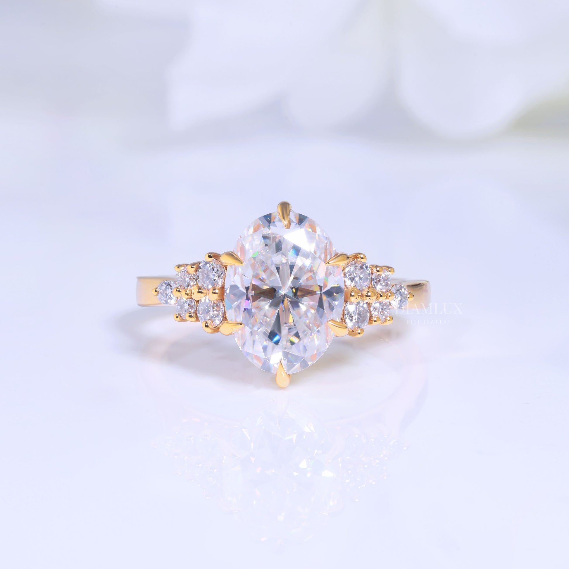 Pear Cut Lab Diamond Vintage Filigree Engagement Ring in 10kt Gold Diamlux Fine Jewelry
