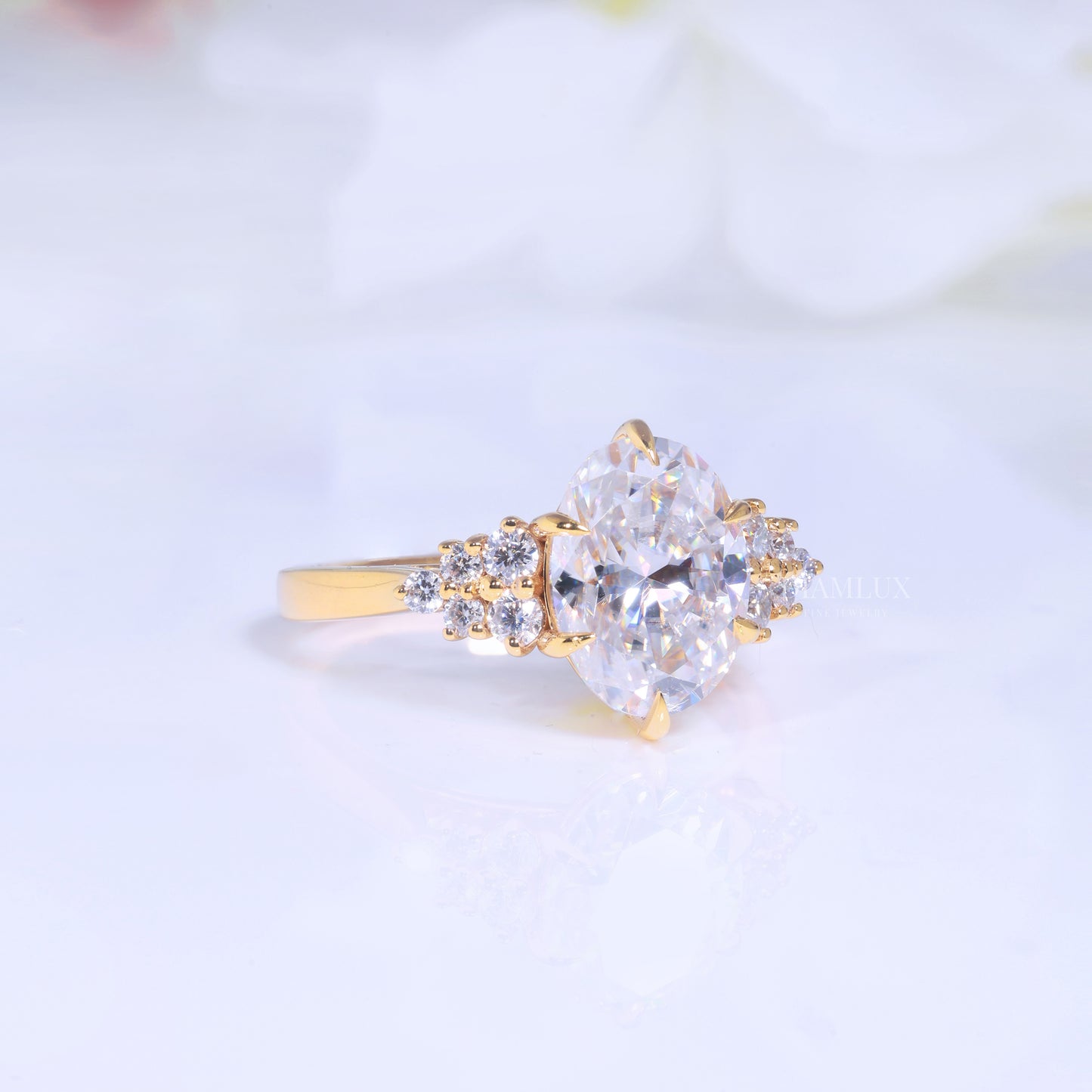 Pear Cut Lab Diamond Vintage Filigree Engagement Ring in 10kt Gold Diamlux Fine Jewelry