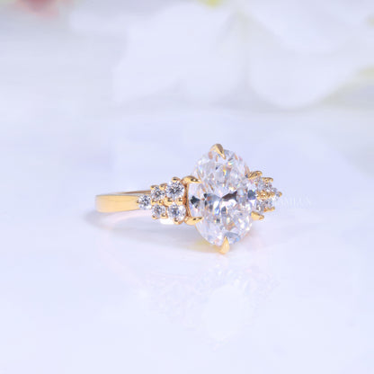Pear Cut Lab Diamond Vintage Filigree Engagement Ring in 10kt Gold Diamlux Fine Jewelry