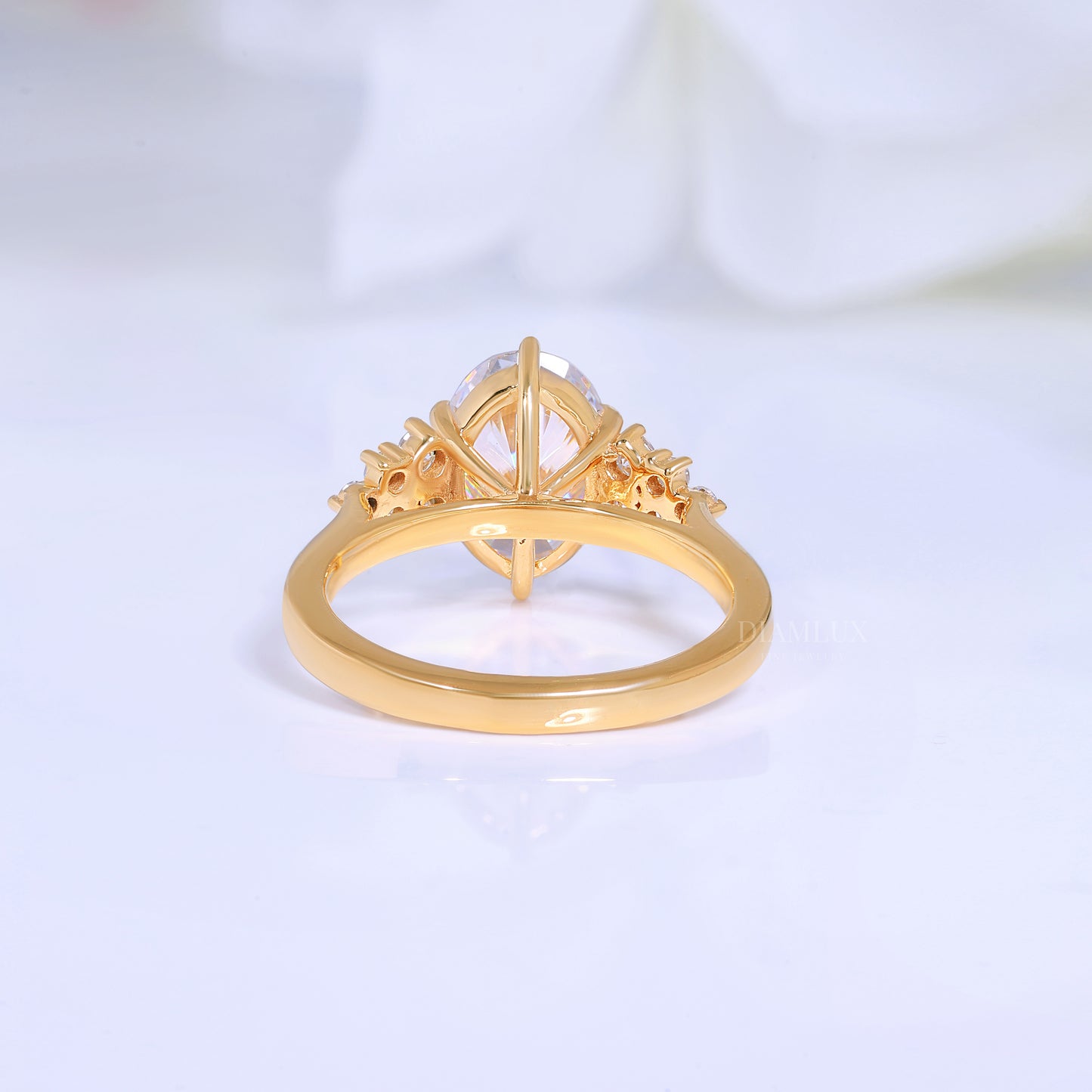 Pear Cut Lab Diamond Vintage Filigree Engagement Ring in 10kt Gold Diamlux Fine Jewelry