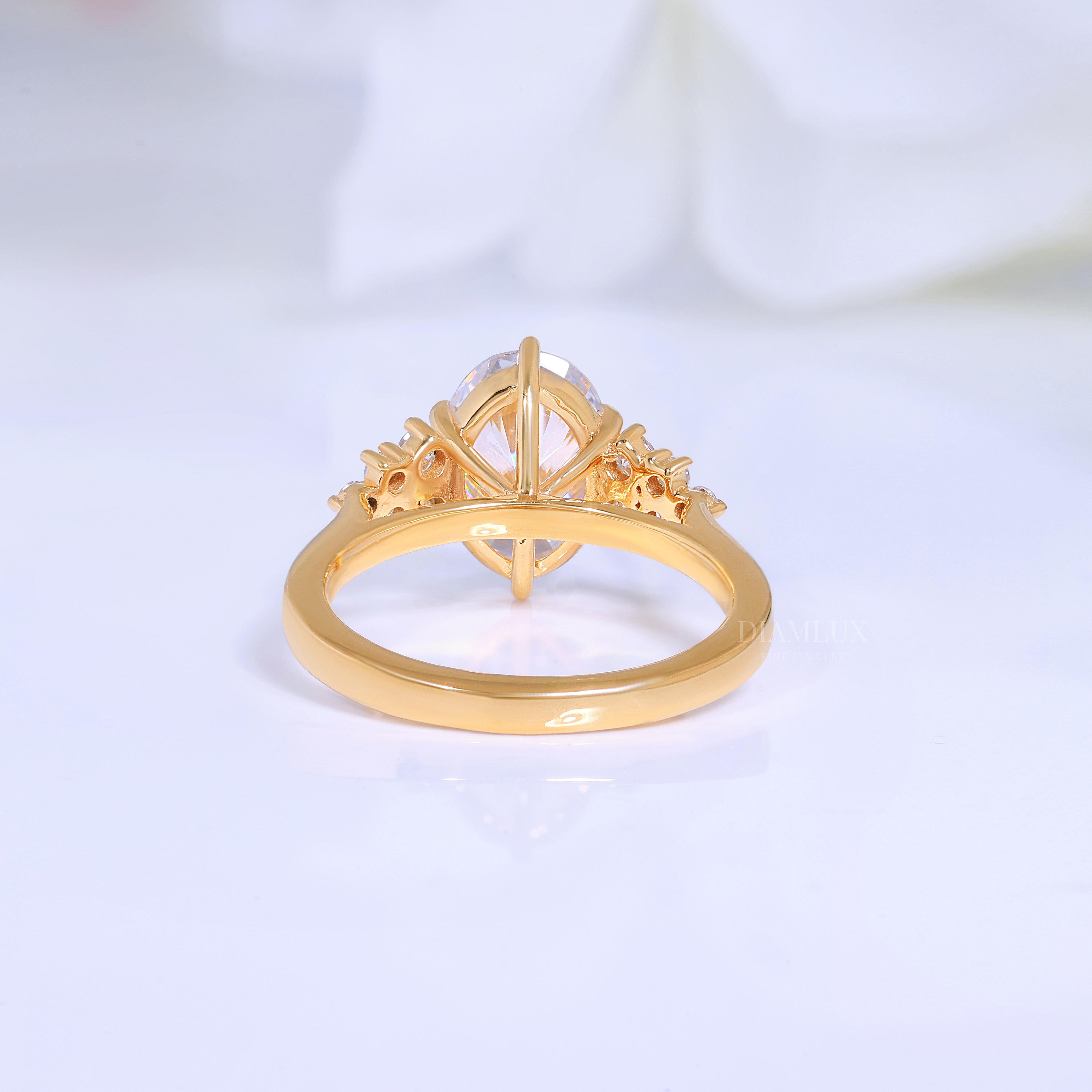 Pear Cut Lab Diamond Vintage Filigree Engagement Ring in 10kt Gold Diamlux Fine Jewelry