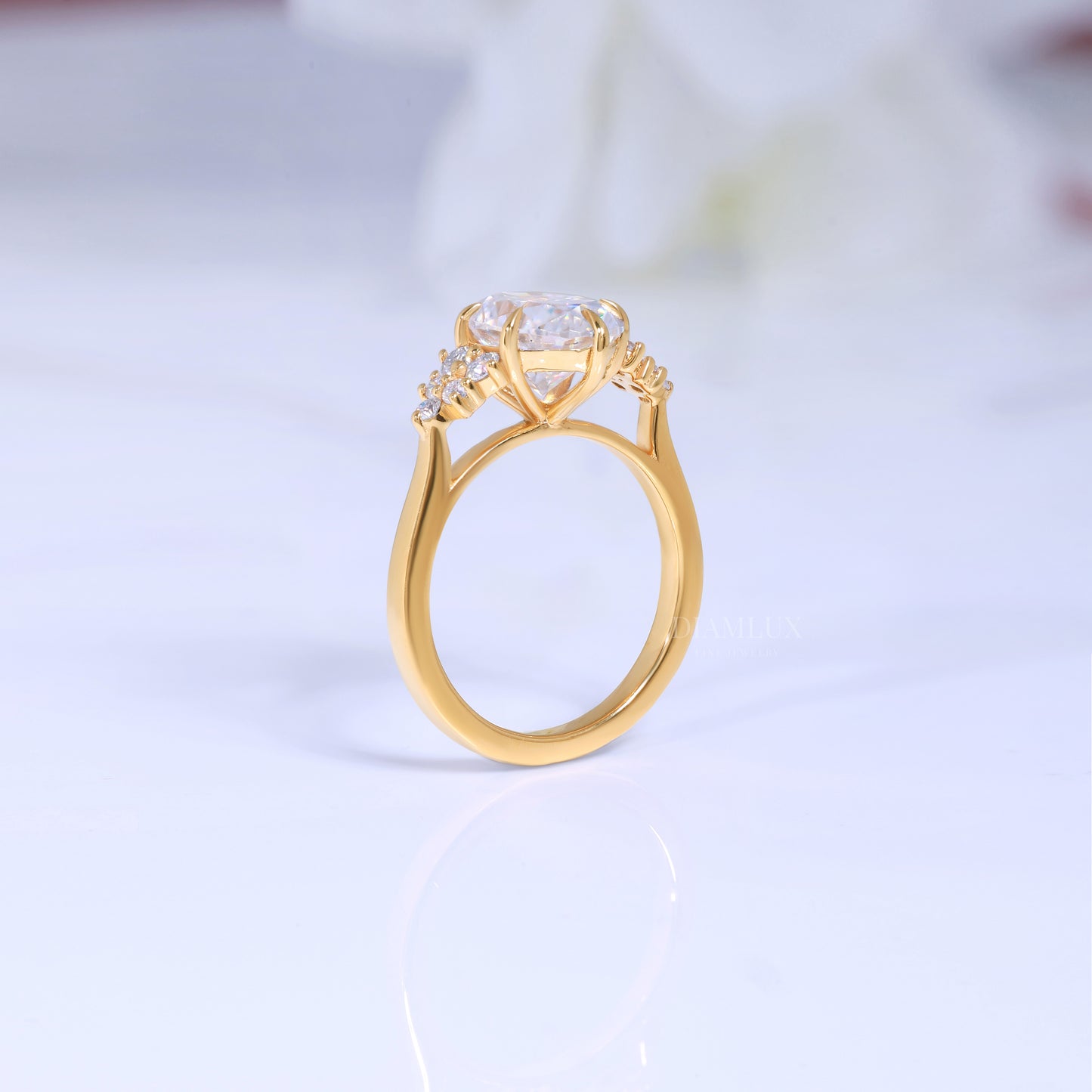 Pear Cut Lab Diamond Vintage Filigree Engagement Ring in 10kt Gold Diamlux Fine Jewelry