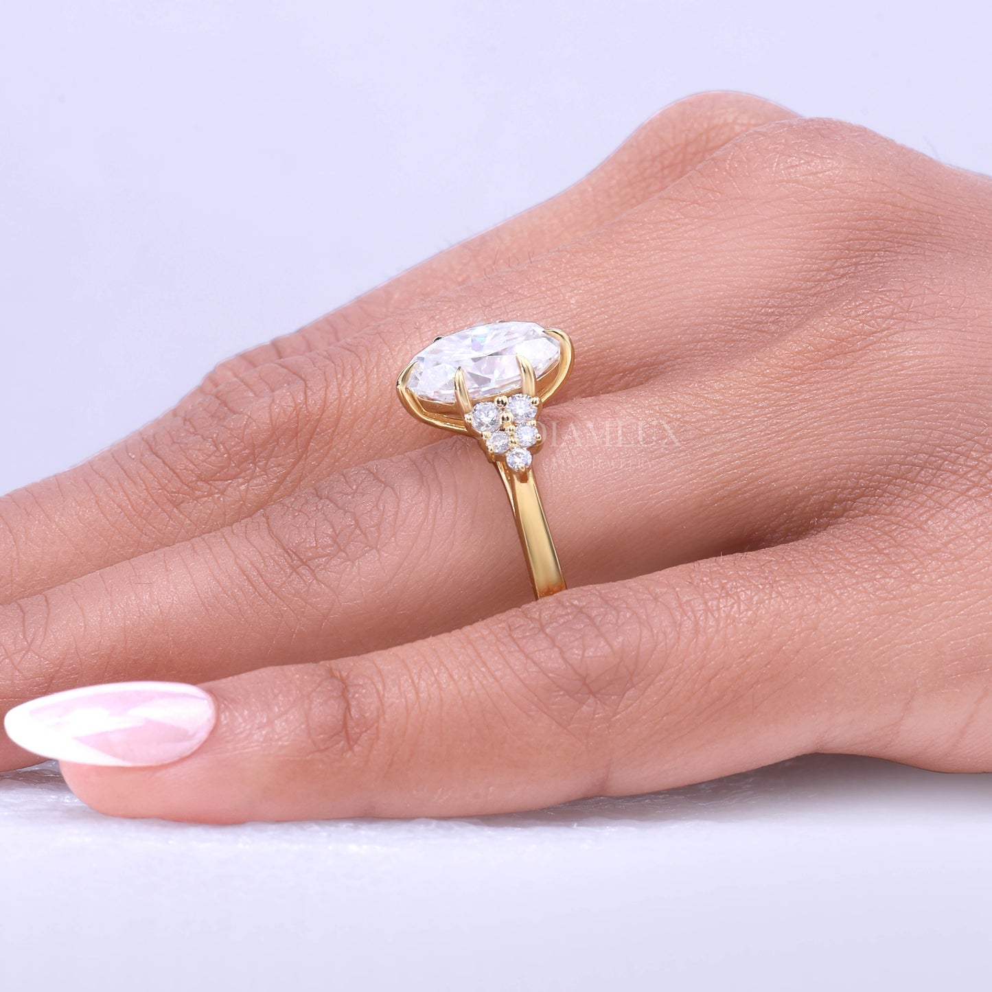 Pear Cut Lab Diamond Vintage Filigree Engagement Ring in 10kt Gold Diamlux Fine Jewelry