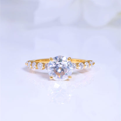 2ct Round Cut Lab Diamond Solitaire Engagement Ring in 14kt White Gold Diamlux Fine Jewelry