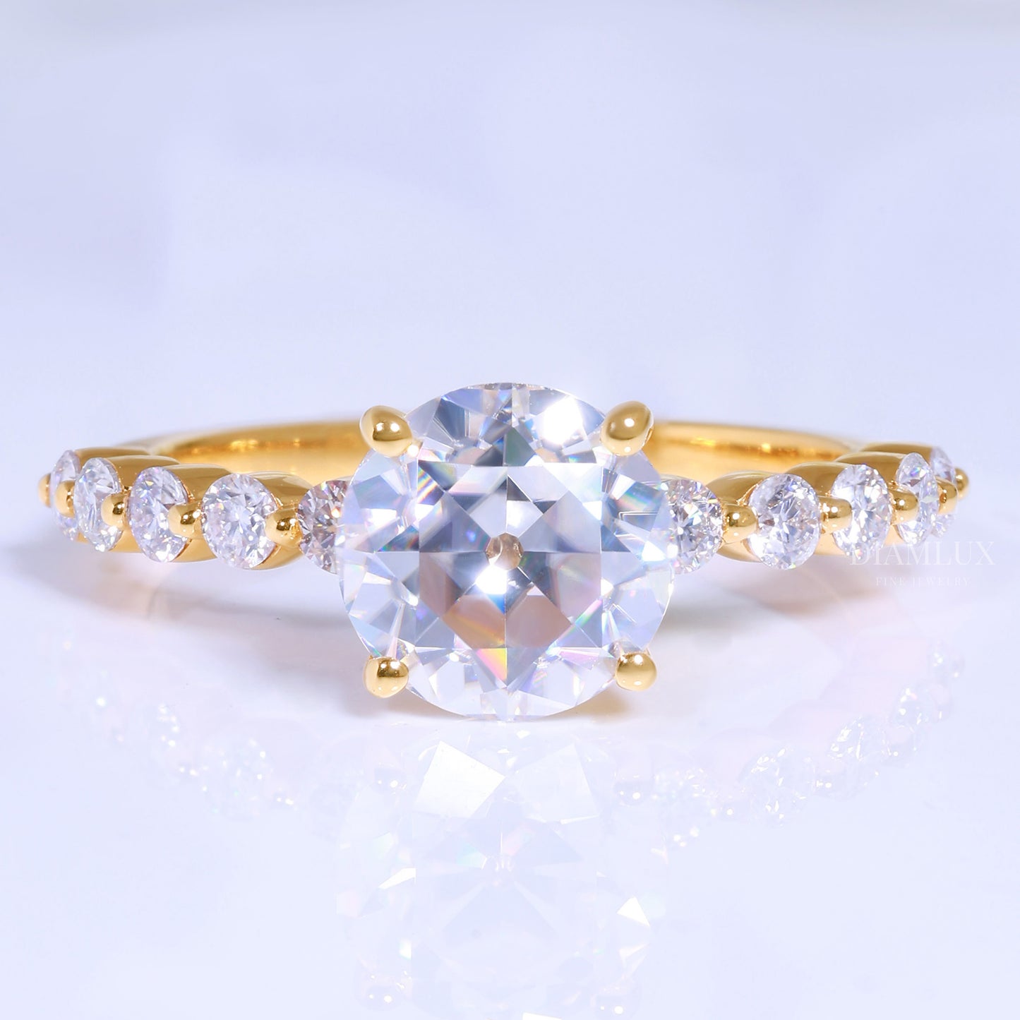 2ct Round Cut Lab Diamond Solitaire Engagement Ring in 14kt White Gold Diamlux Fine Jewelry
