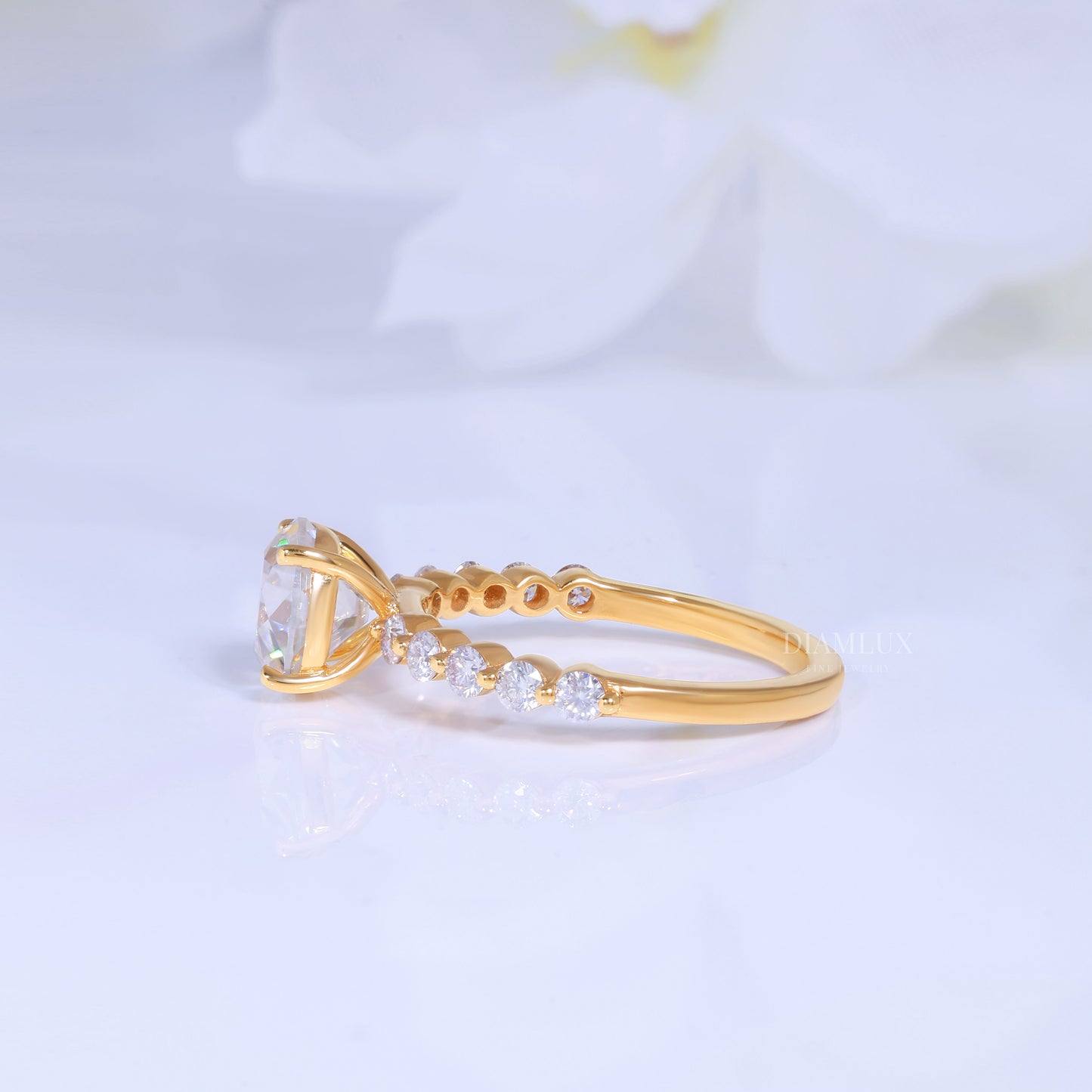 2ct Round Cut Lab Diamond Solitaire Engagement Ring in 14kt White Gold Diamlux Fine Jewelry