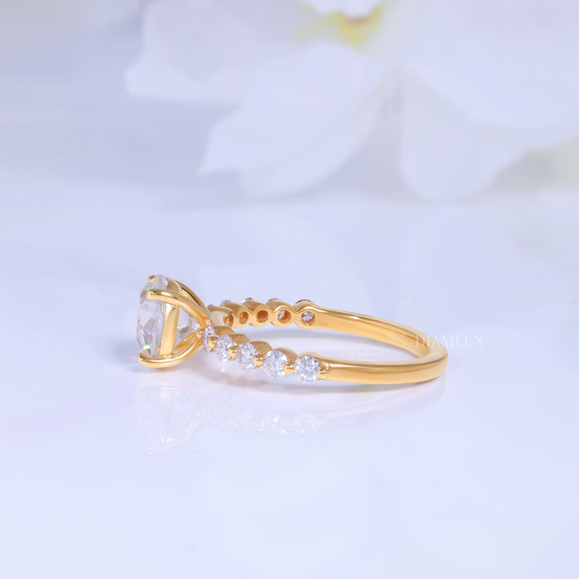 2ct Round Cut Lab Diamond Solitaire Engagement Ring in 14kt White Gold Diamlux Fine Jewelry