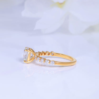 2ct Round Cut Lab Diamond Solitaire Engagement Ring in 14kt White Gold Diamlux Fine Jewelry